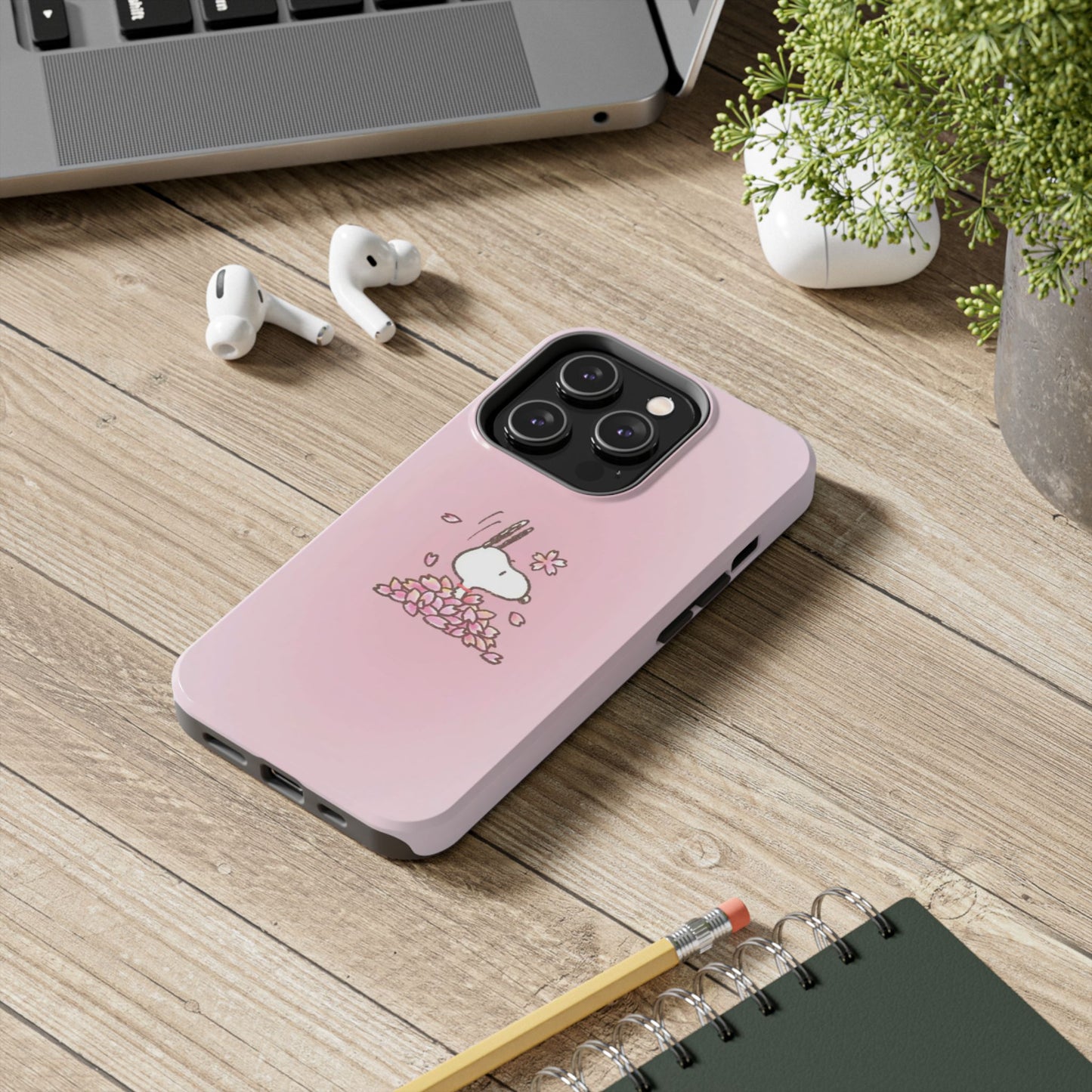 Cute Bunny Floral Tough Phone Cases, Spring Accessories, Gift for Her, Durable Cell Case, Pet Lovers, Unique Spring Decor