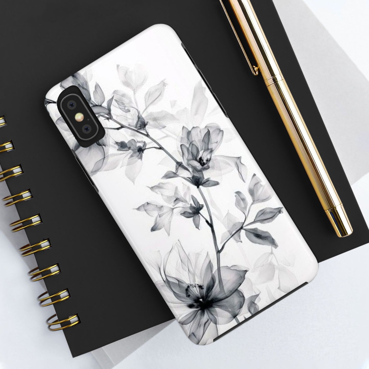 Elegant Floral Tough Phone Cases, Durable Phone Cover, Gift for Her, Protective Case, Floral Design, Stylish Accessory