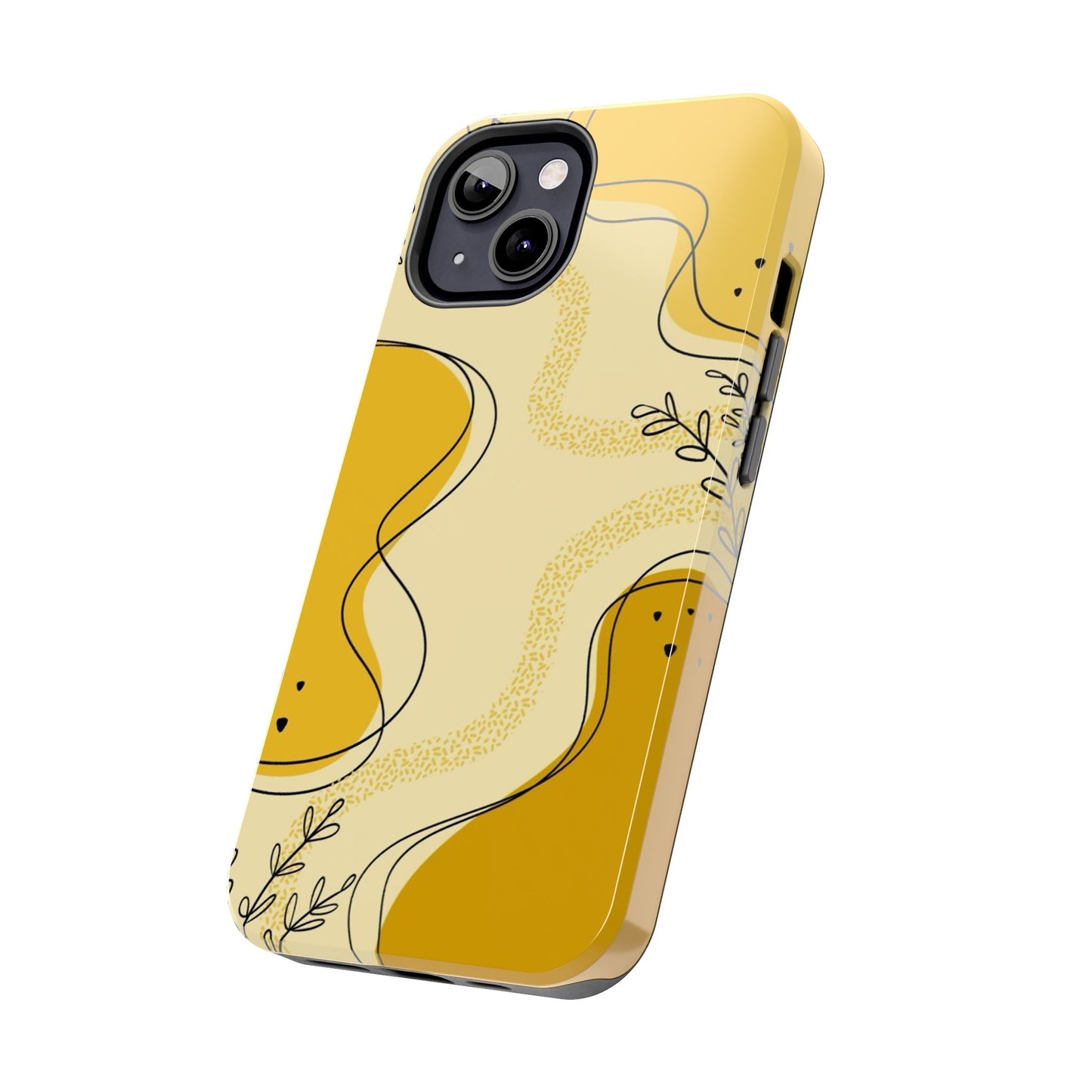 Artistic Yellow Phone Case, Tough Phone Protection, Modern Design, Gifts for Her, Phone Accessories, Unique Cell Phone Cover