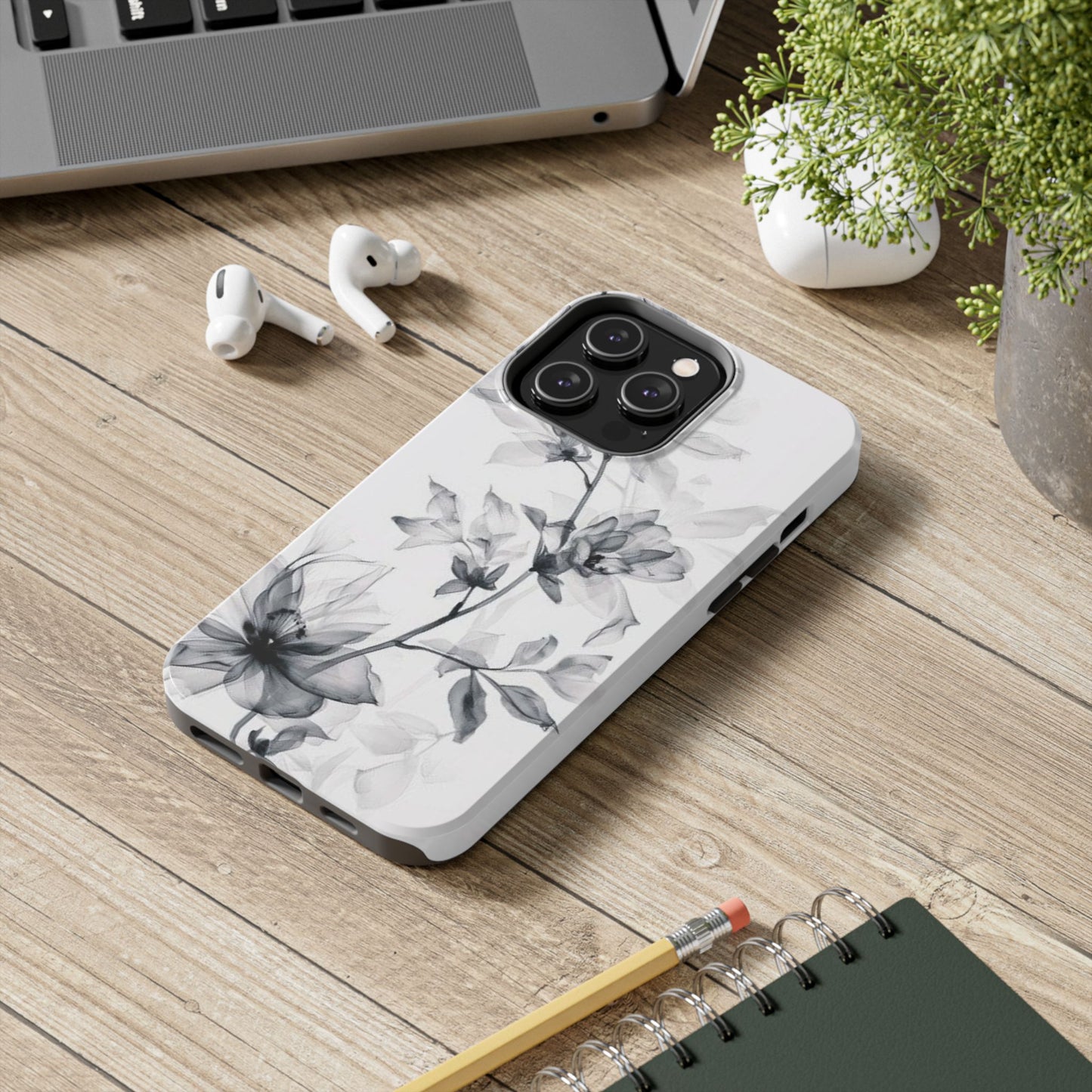 Elegant Floral Tough Phone Cases, Durable Phone Cover, Gift for Her, Protective Case, Floral Design, Stylish Accessory