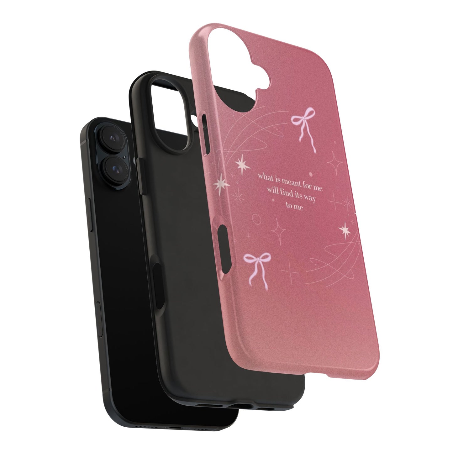 Inspirational Tough Phone Cases - Pink with Stars, Sturdy Protection, Gifts for Her, Motivational Quotes, Everyday Use