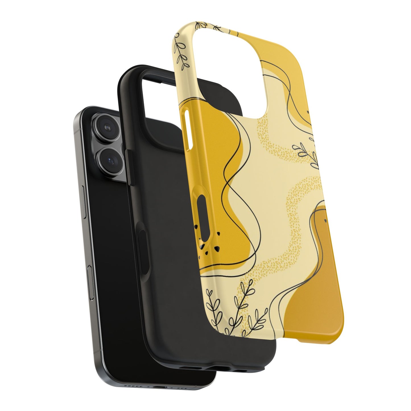 Artistic Yellow Phone Case, Tough Phone Protection, Modern Design, Gifts for Her, Phone Accessories, Unique Cell Phone Cover