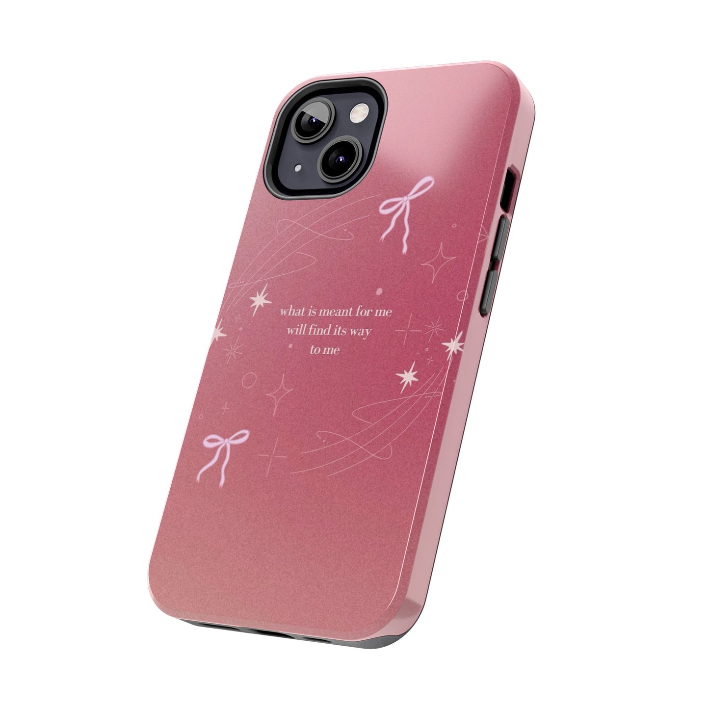 Inspirational Tough Phone Cases - Pink with Stars, Sturdy Protection, Gifts for Her, Motivational Quotes, Everyday Use