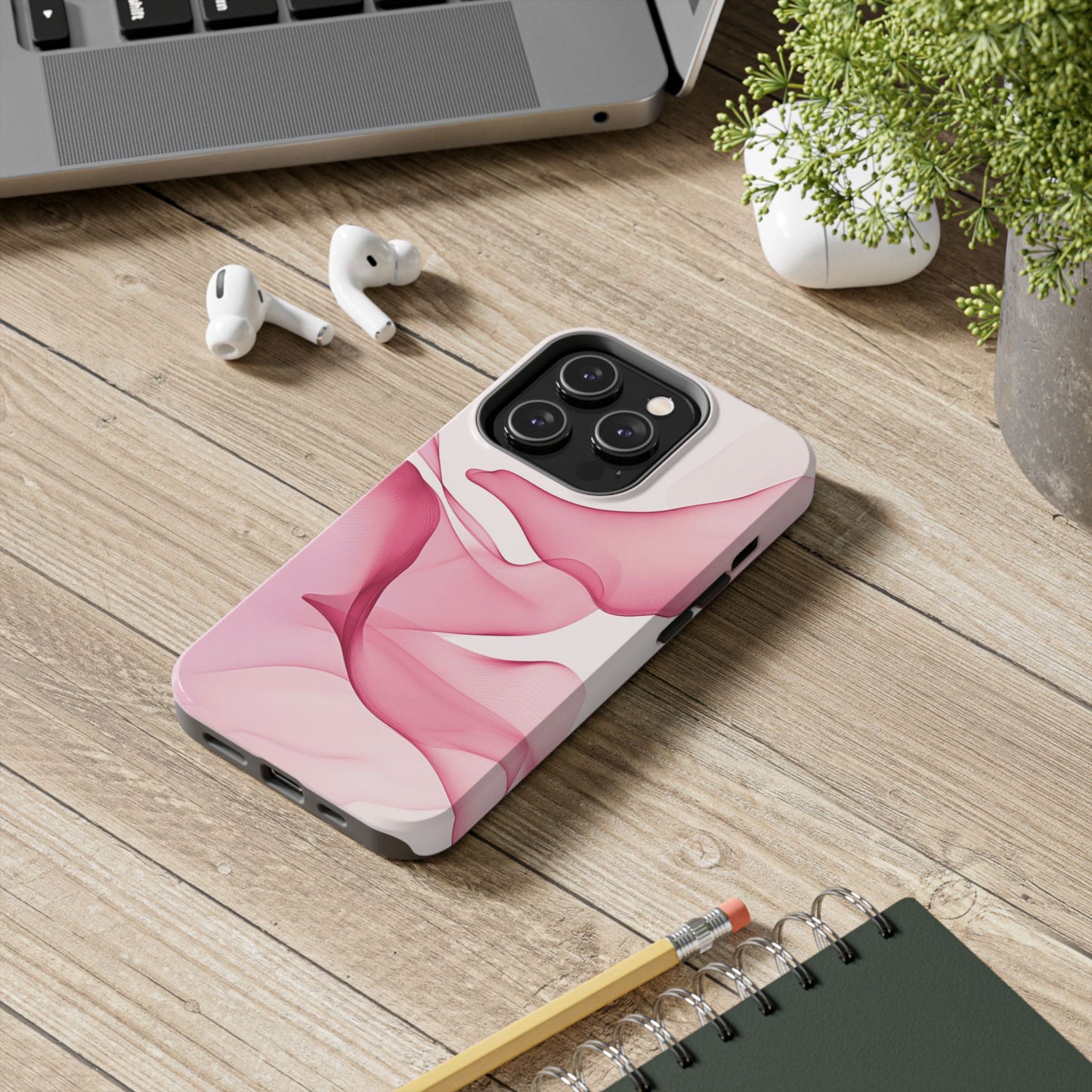 Elegant Tough Phone Cases | Stylish Shockproof Covers for Women | Trendy Gift for Birthdays, Holidays, or Any Occasion, Pink Flow Design