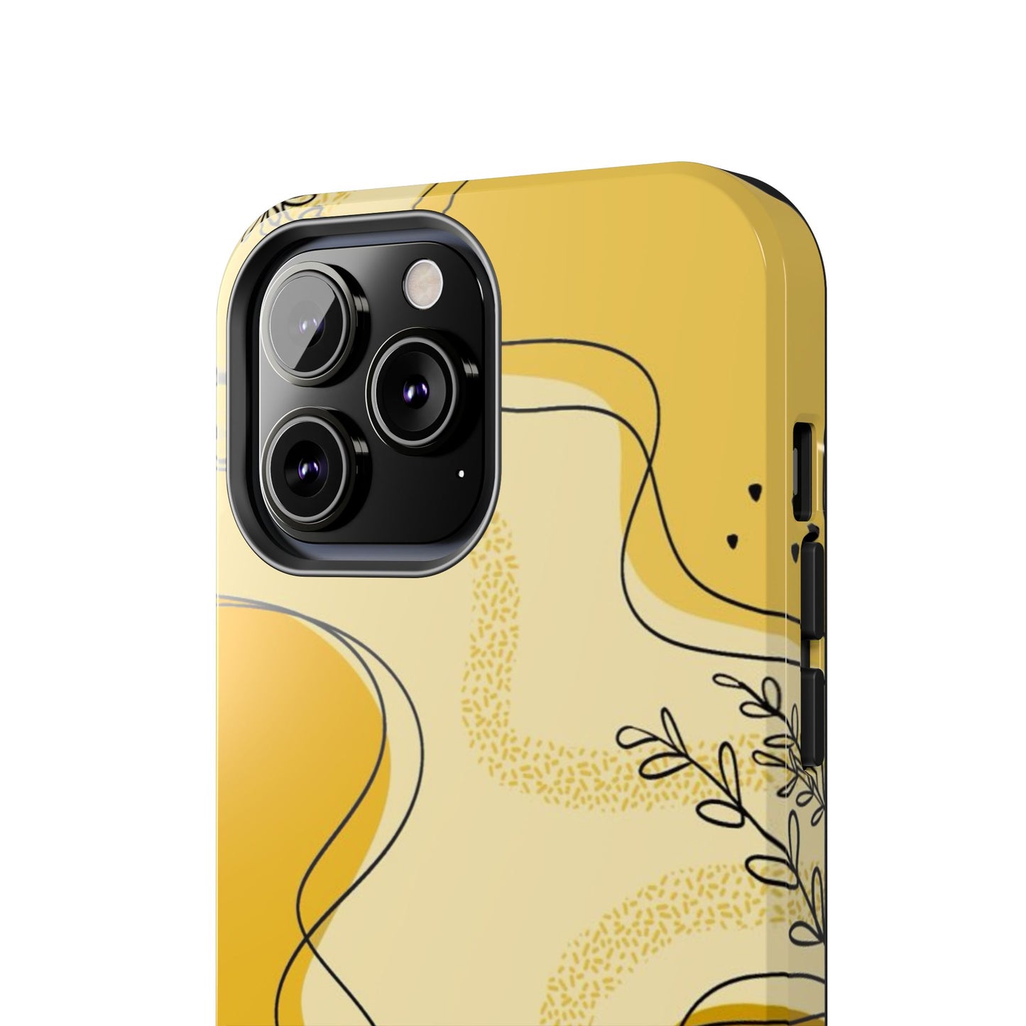 Artistic Yellow Phone Case, Tough Phone Protection, Modern Design, Gifts for Her, Phone Accessories, Unique Cell Phone Cover