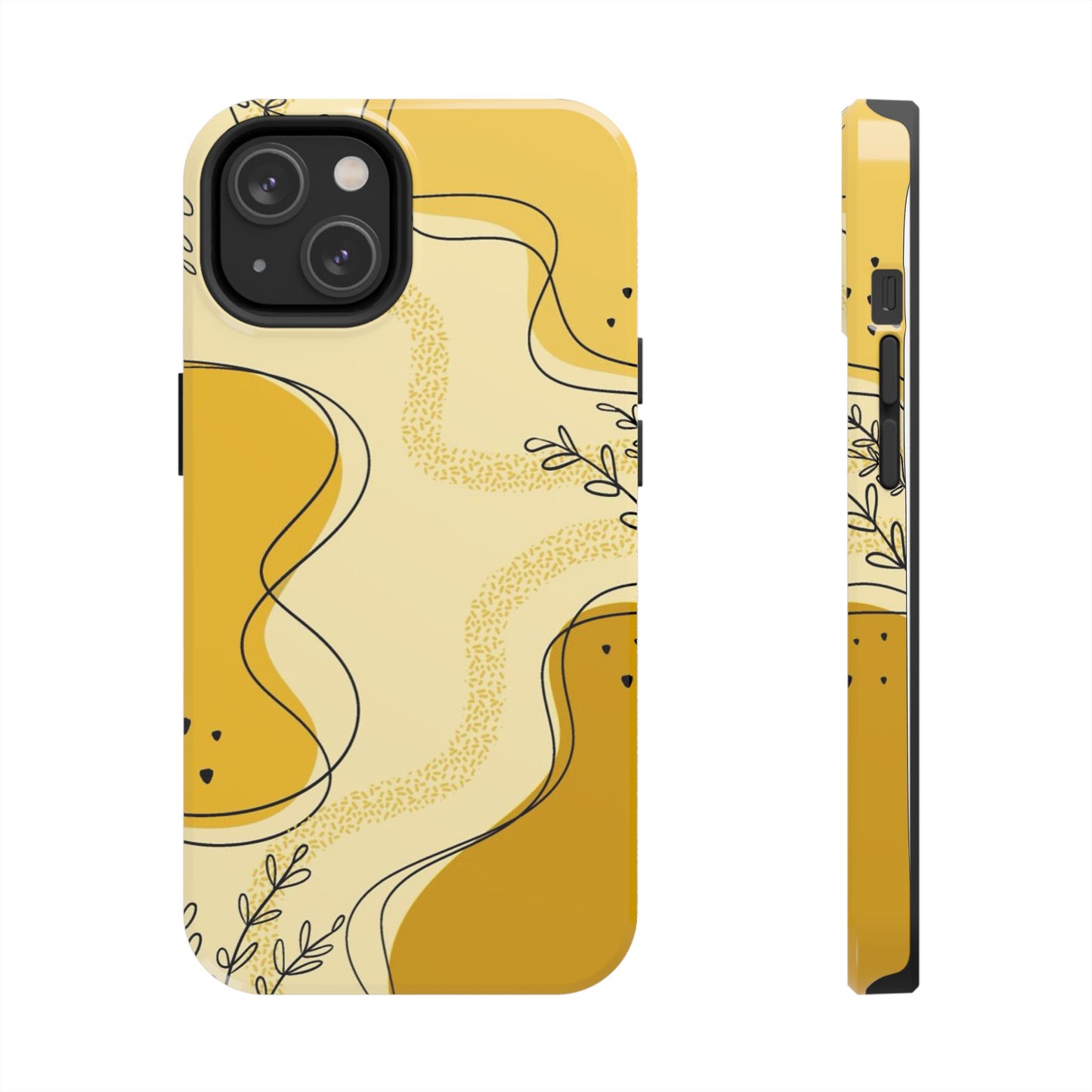 Artistic Yellow Phone Case, Tough Phone Protection, Modern Design, Gifts for Her, Phone Accessories, Unique Cell Phone Cover