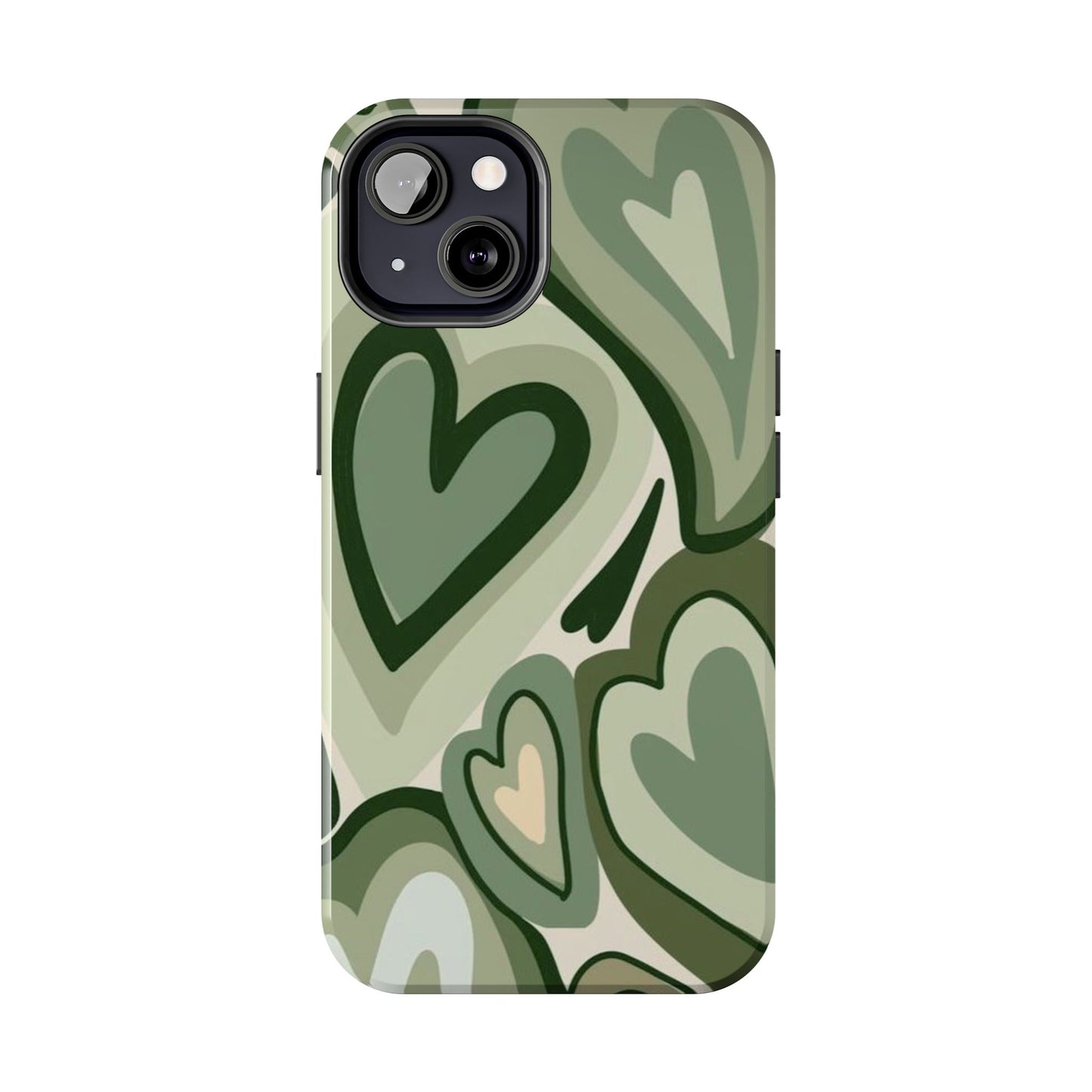 Heartfelt Patterned Tough Phone Cases, Cute Phone Cases, Gift for Her, Valentine's Day, Trendy Accessories, Nature-Inspired Design