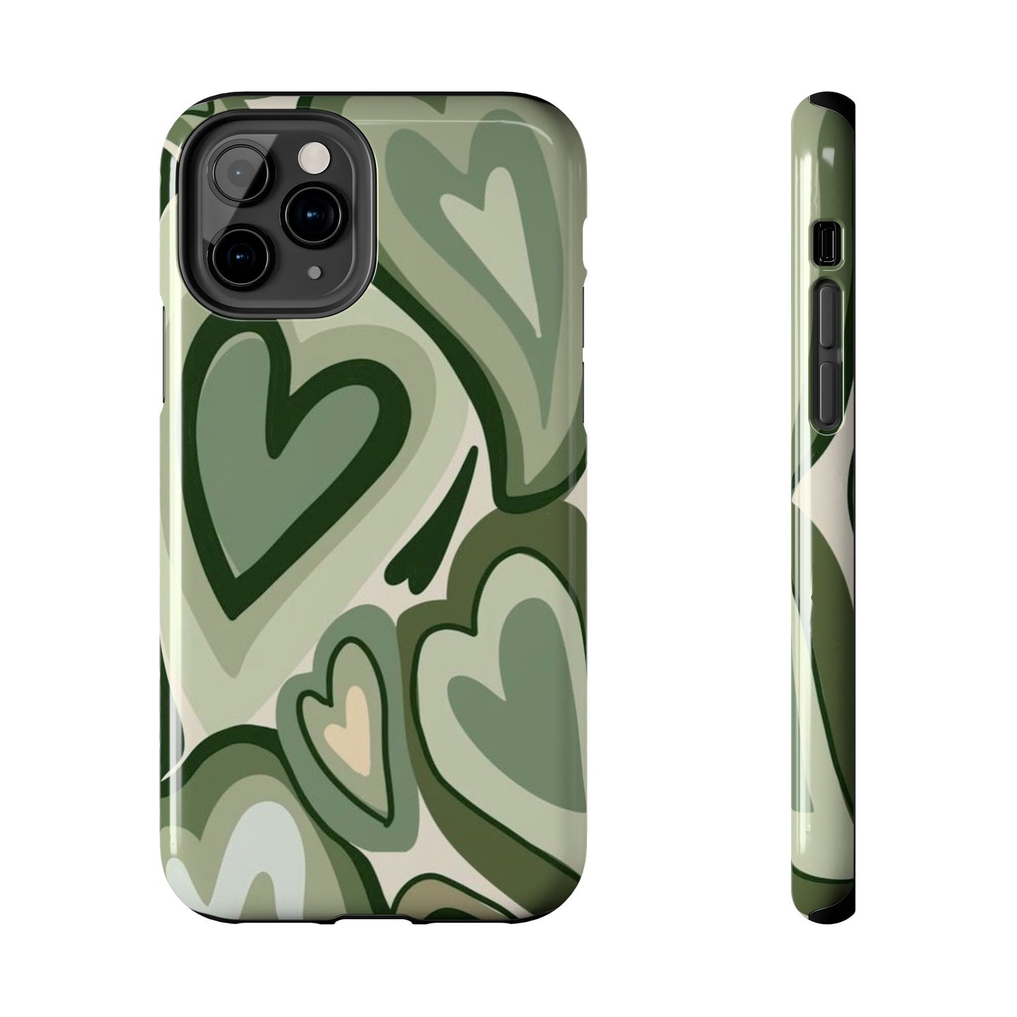 Heartfelt Patterned Tough Phone Cases, Cute Phone Cases, Gift for Her, Valentine's Day, Trendy Accessories, Nature-Inspired Design