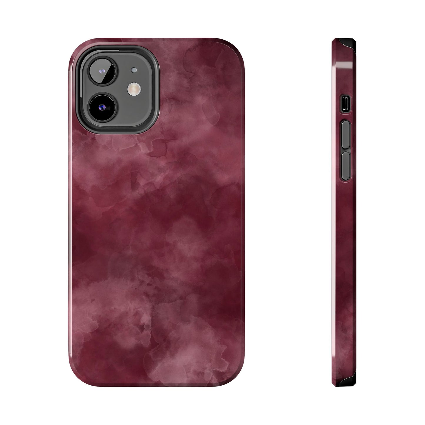 Elegant Burgundy Tough Phone Cases, Stylish Phone Cover, Durable Phone Protector, Unique Gift, Trendy Tech Accessories