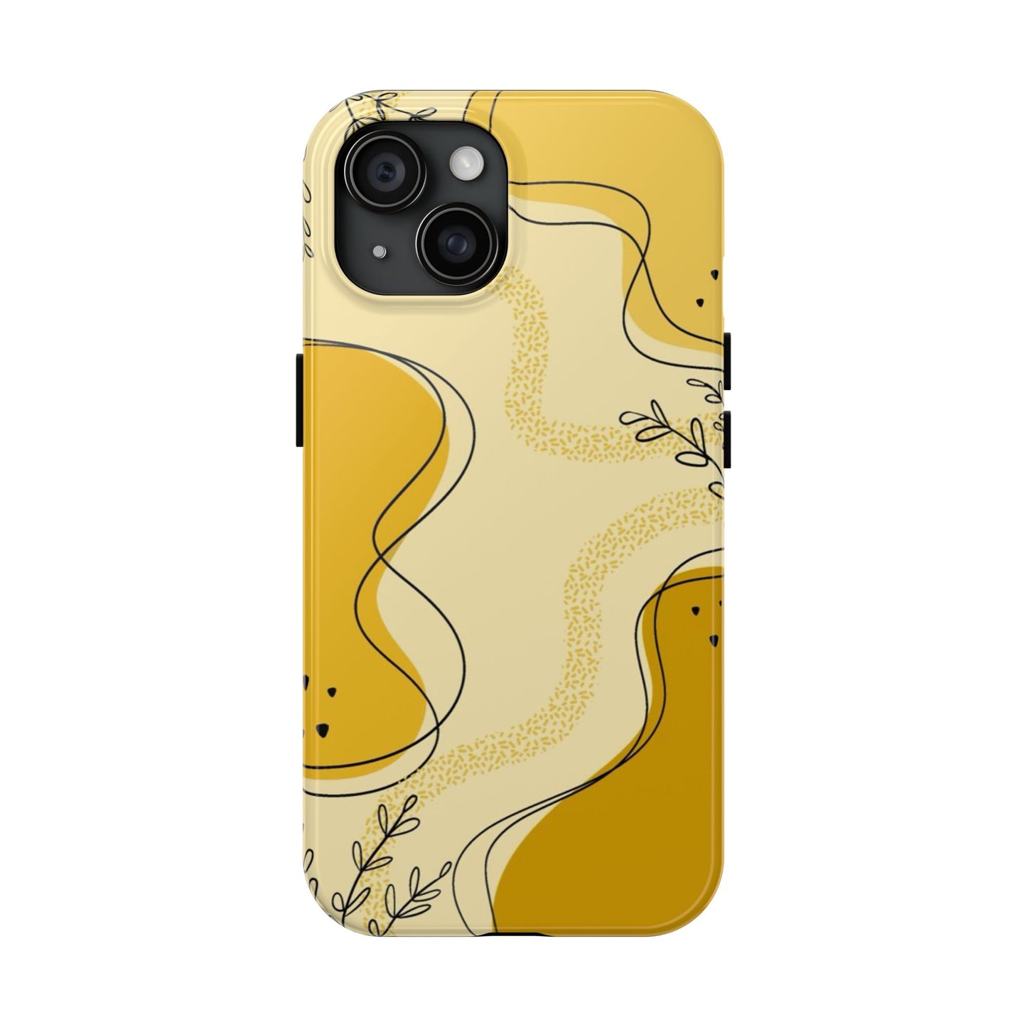 Artistic Yellow Phone Case, Tough Phone Protection, Modern Design, Gifts for Her, Phone Accessories, Unique Cell Phone Cover