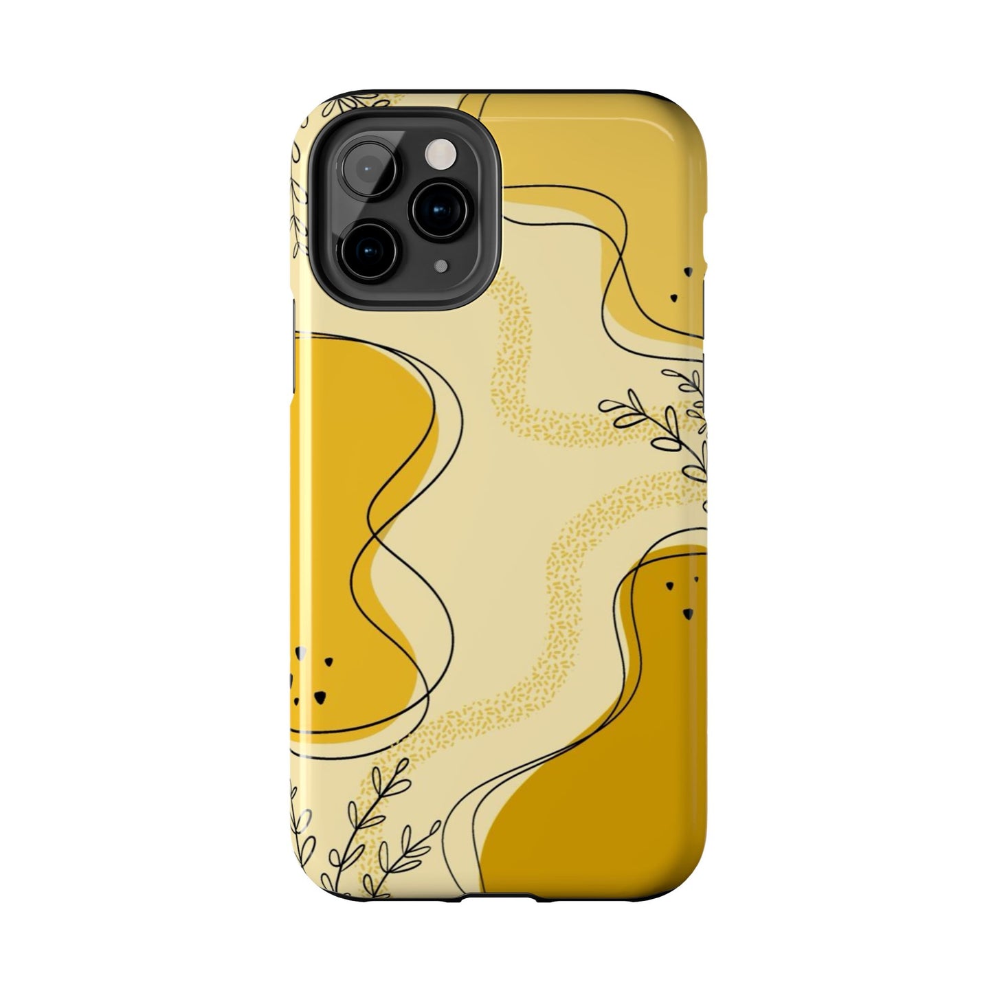 Artistic Yellow Phone Case, Tough Phone Protection, Modern Design, Gifts for Her, Phone Accessories, Unique Cell Phone Cover