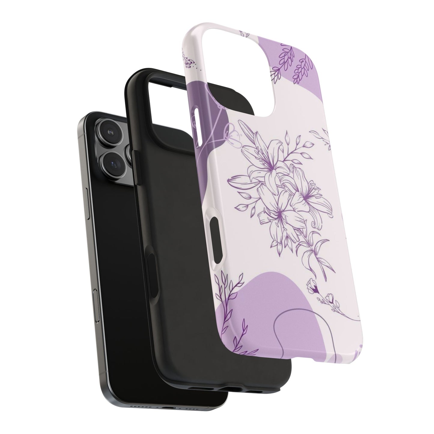 Stylish Floral Tough Phone Cases - Durable Floral Design for Women, Gift for Her, Phone Protection, Nature-Inspired Tech Accessories