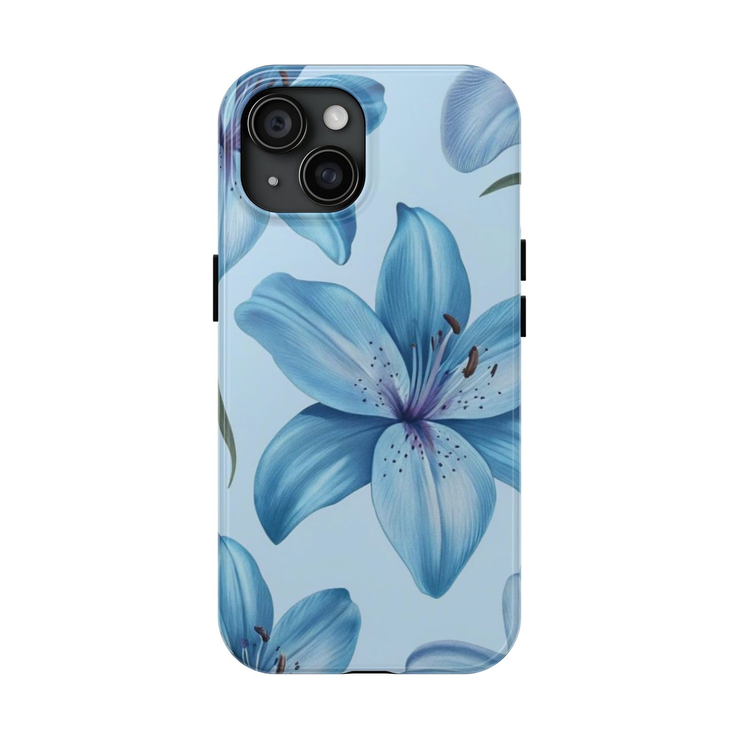 Blue Floral Tough Phone Cases, Floral Phone Cover, Gift for Her, Summer Aesthetic, Smartphone Protector, Durable Case