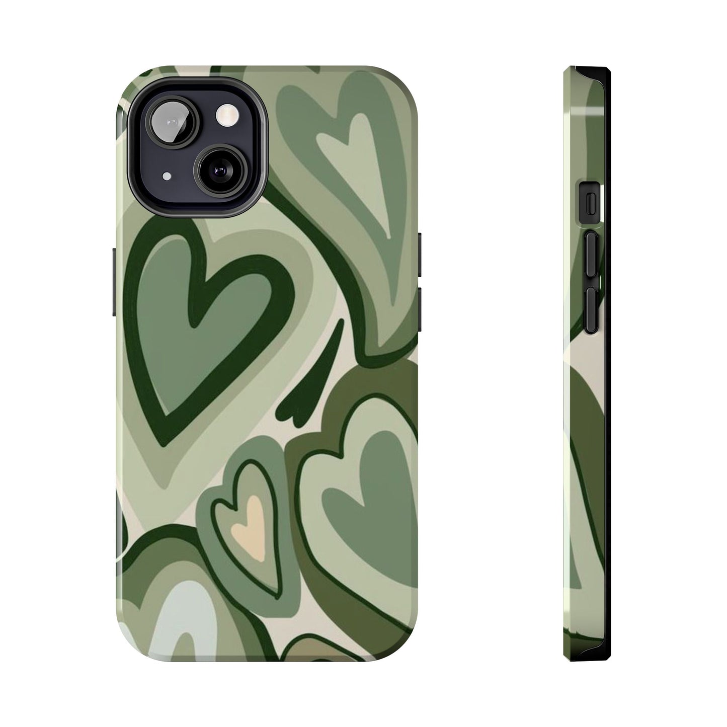 Heartfelt Patterned Tough Phone Cases, Cute Phone Cases, Gift for Her, Valentine's Day, Trendy Accessories, Nature-Inspired Design