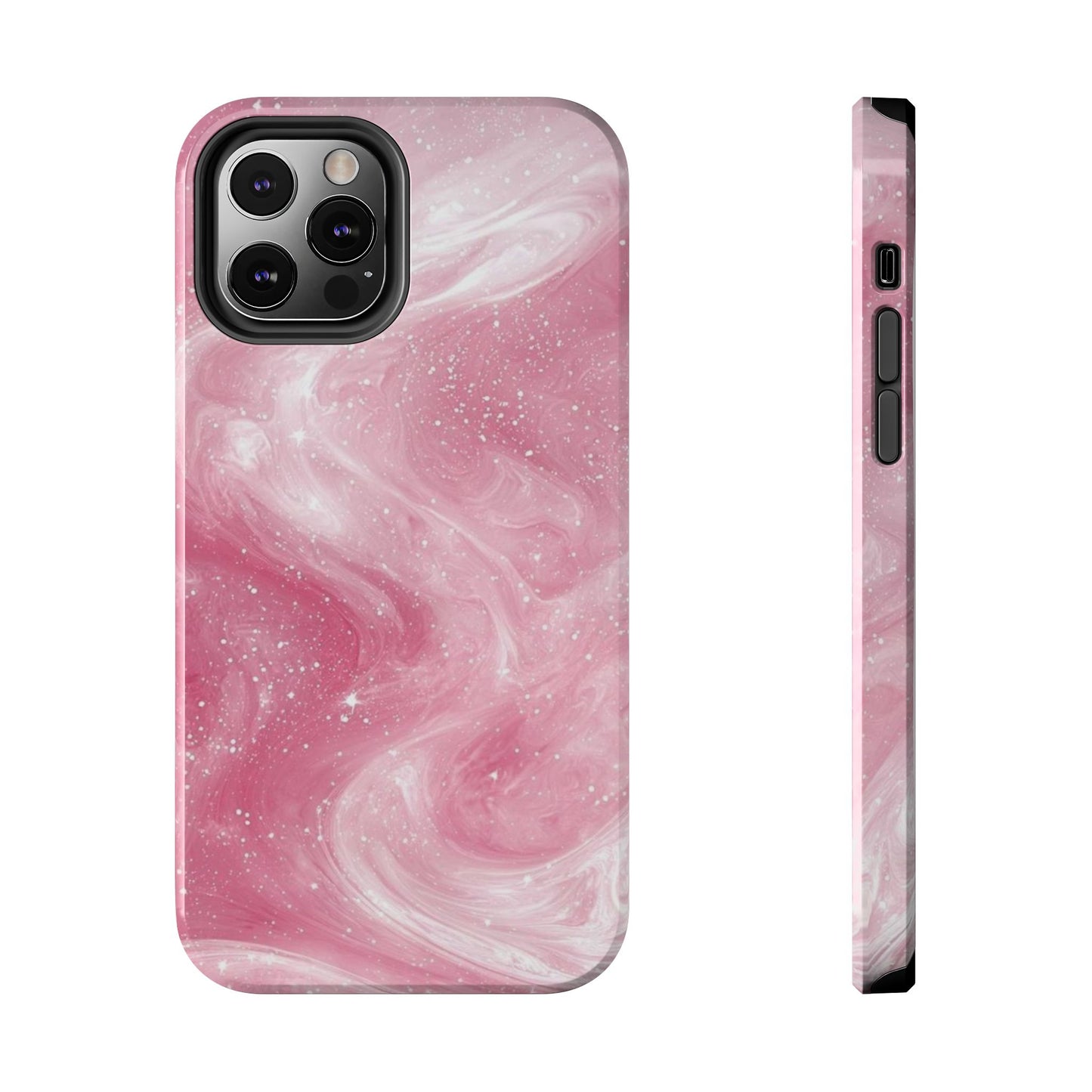 Stylish Tough Phone Cases - Pink Marble Design, Phone Cover for Women, Durable Protection, Trendy Gift, Birthday Present, Everyday Use