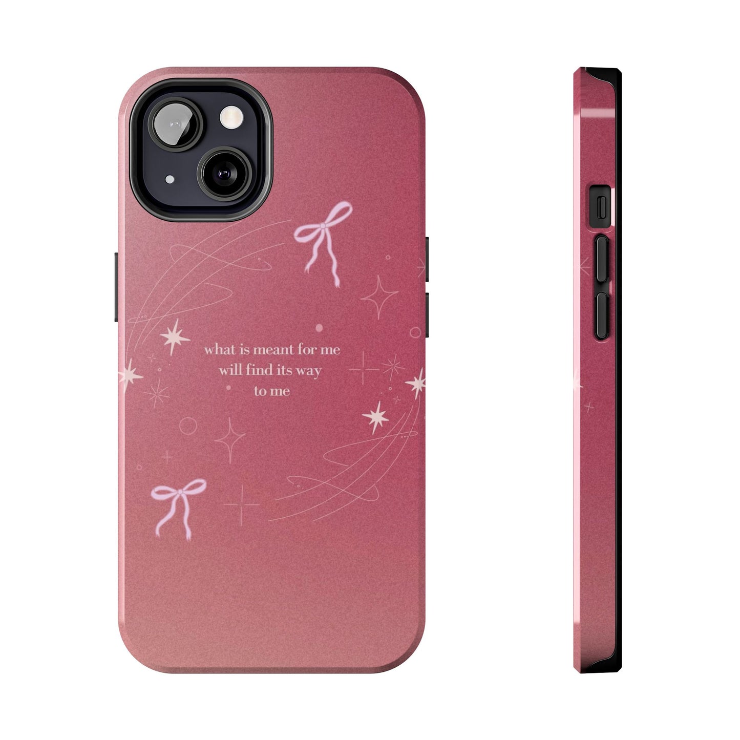 Inspirational Tough Phone Cases - Pink with Stars, Sturdy Protection, Gifts for Her, Motivational Quotes, Everyday Use
