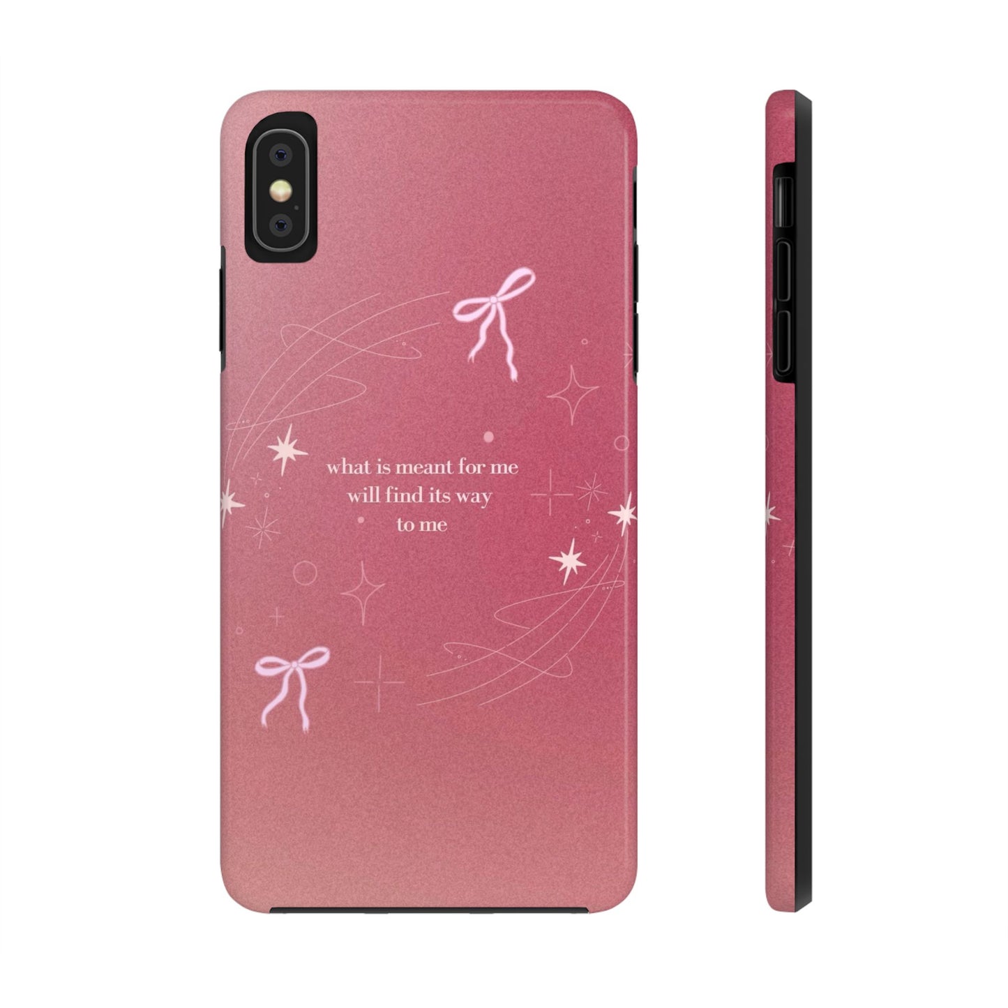 Inspirational Tough Phone Cases - Pink with Stars, Sturdy Protection, Gifts for Her, Motivational Quotes, Everyday Use