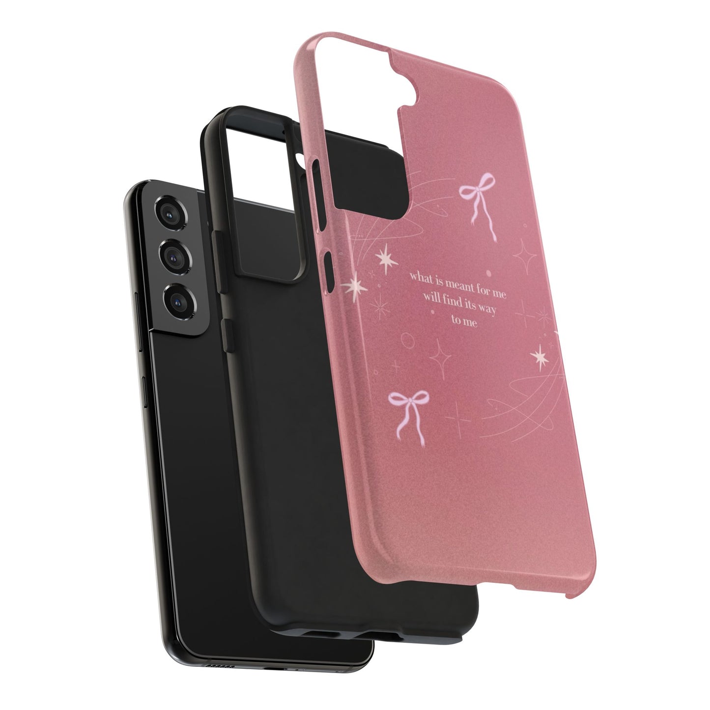 Inspirational Tough Phone Cases - Pink with Stars, Sturdy Protection, Gifts for Her, Motivational Quotes, Everyday Use