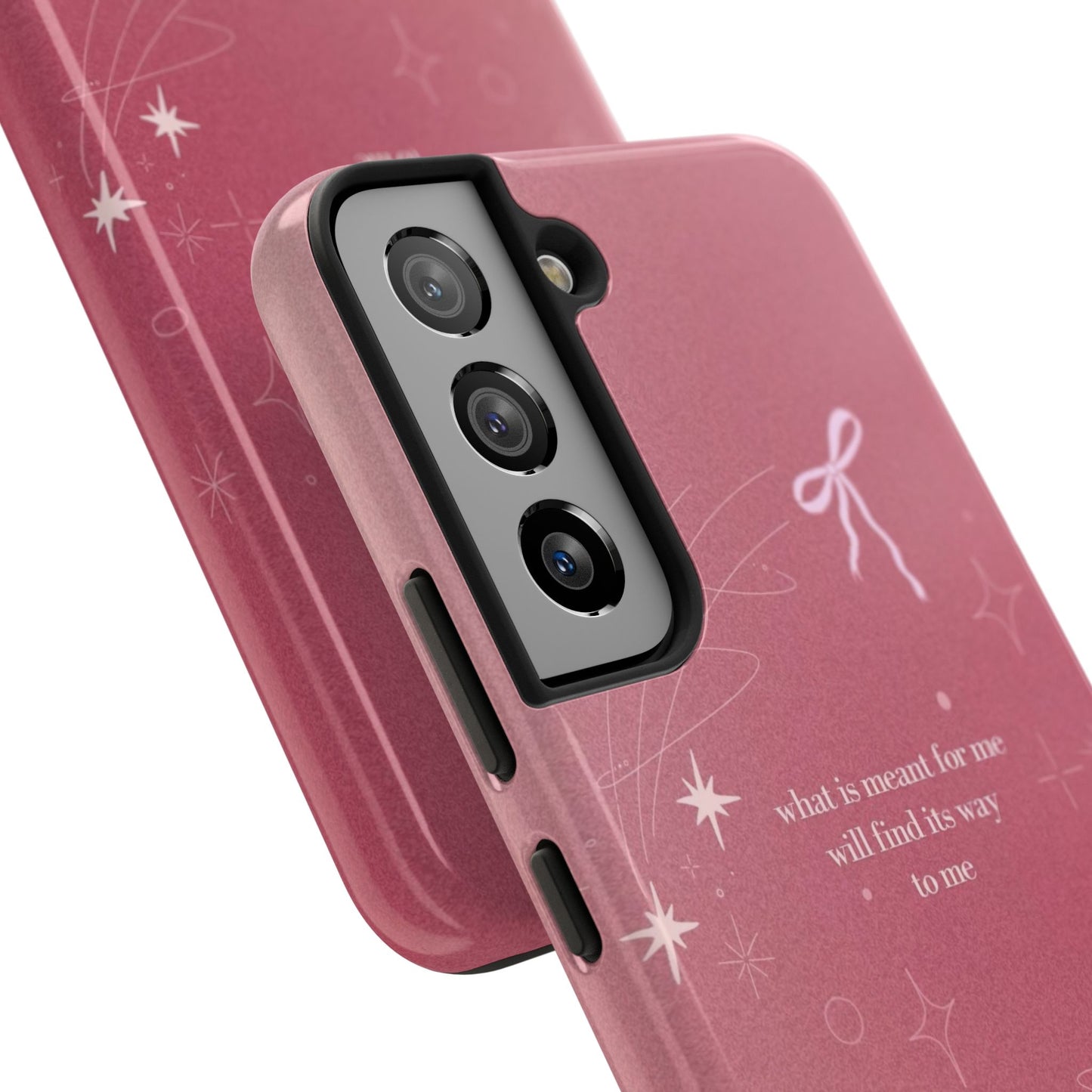 Inspirational Tough Phone Cases - Pink with Stars, Sturdy Protection, Gifts for Her, Motivational Quotes, Everyday Use