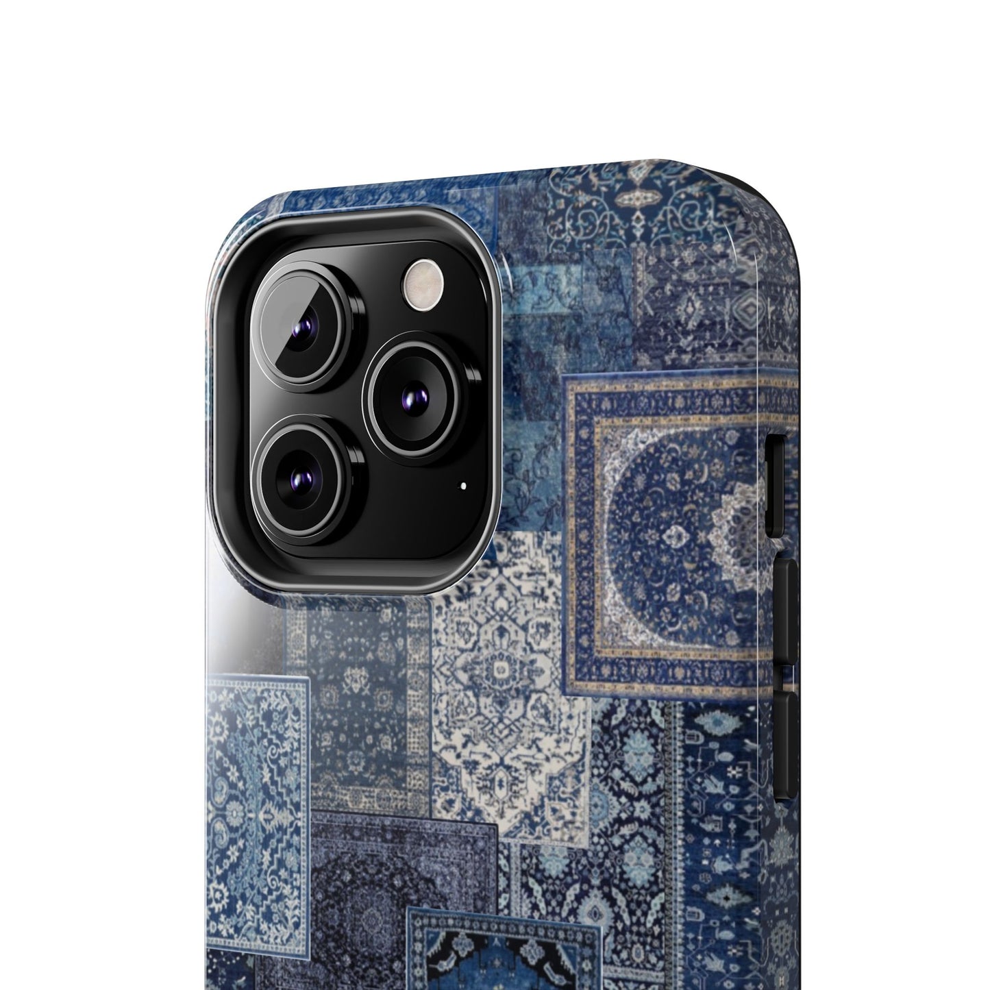 Vintage Rug Pattern Phone Cases, Tough Cases for iPhone, Stylish Smartphone Cover, Unique Gifts for Him/Her, Blue Design