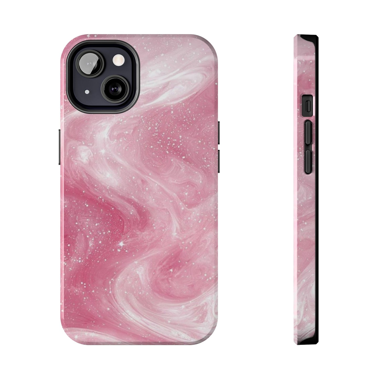 Stylish Tough Phone Cases - Pink Marble Design, Phone Cover for Women, Durable Protection, Trendy Gift, Birthday Present, Everyday Use