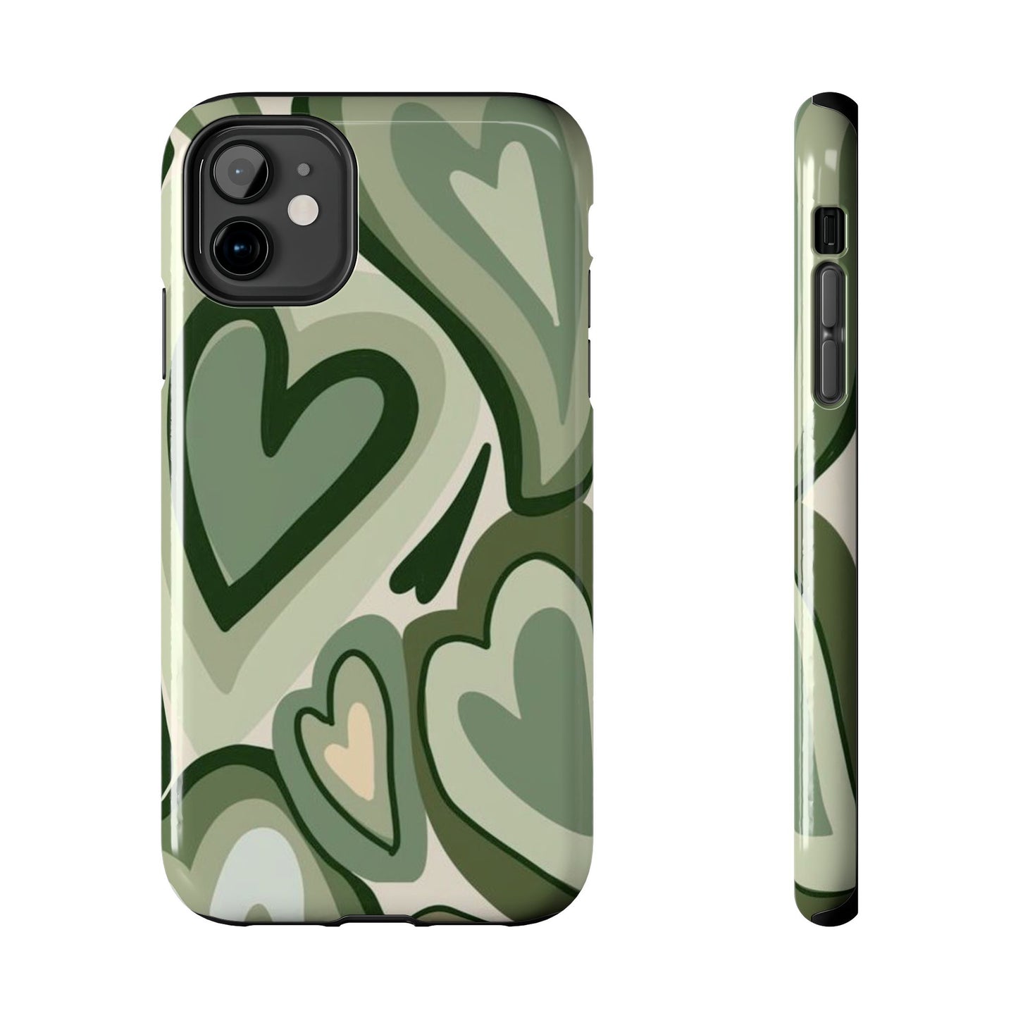 Heartfelt Patterned Tough Phone Cases, Cute Phone Cases, Gift for Her, Valentine's Day, Trendy Accessories, Nature-Inspired Design