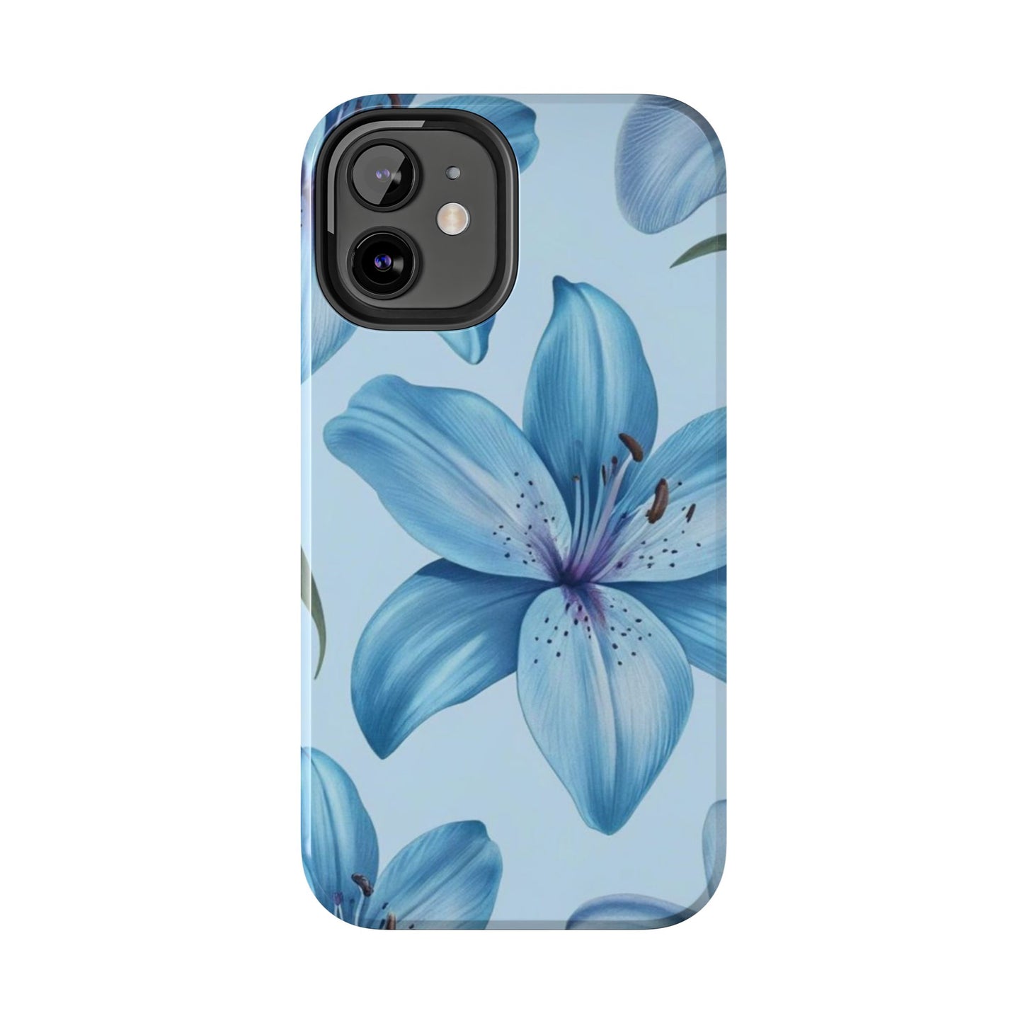 Blue Floral Tough Phone Cases, Floral Phone Cover, Gift for Her, Summer Aesthetic, Smartphone Protector, Durable Case