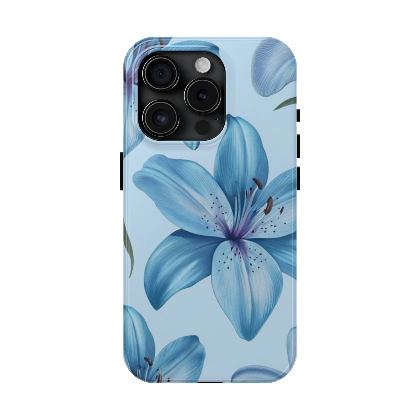 Blue Floral Tough Phone Cases, Floral Phone Cover, Gift for Her, Summer Aesthetic, Smartphone Protector, Durable Case