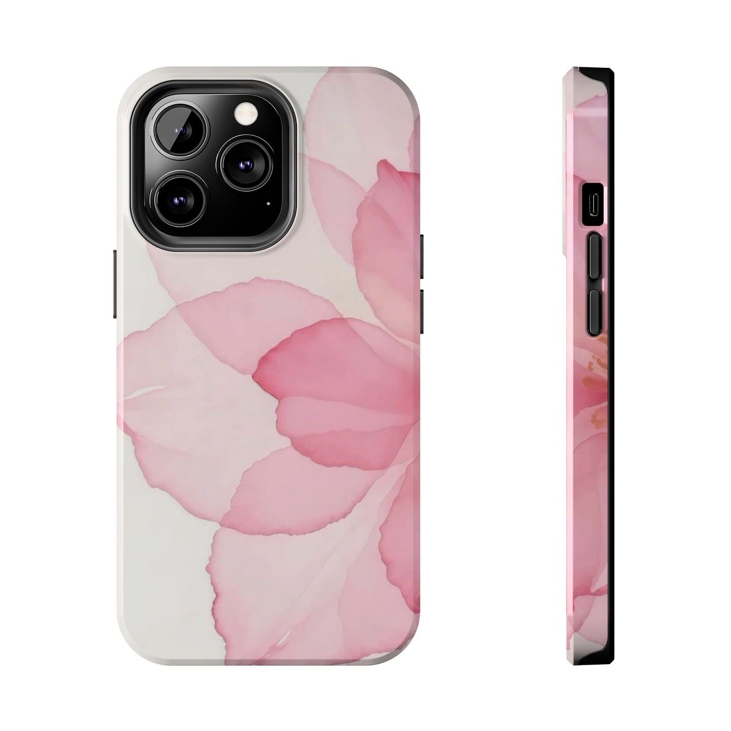 Floral Tough Phone Cases, Durable Phone Cover, Pink Flower Design, Gift for Her, Elegant Phone Accessory, Protect Your Phone