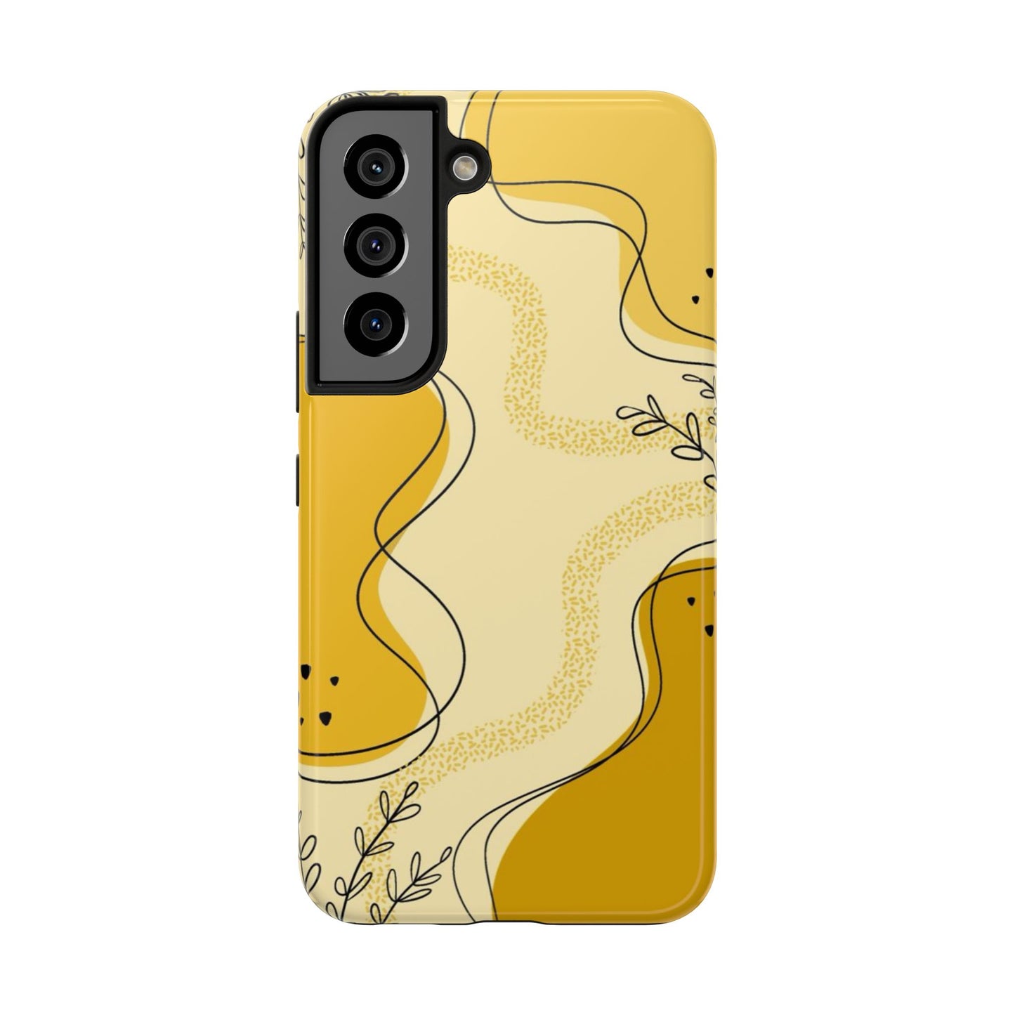 Artistic Yellow Phone Case, Tough Phone Protection, Modern Design, Gifts for Her, Phone Accessories, Unique Cell Phone Cover