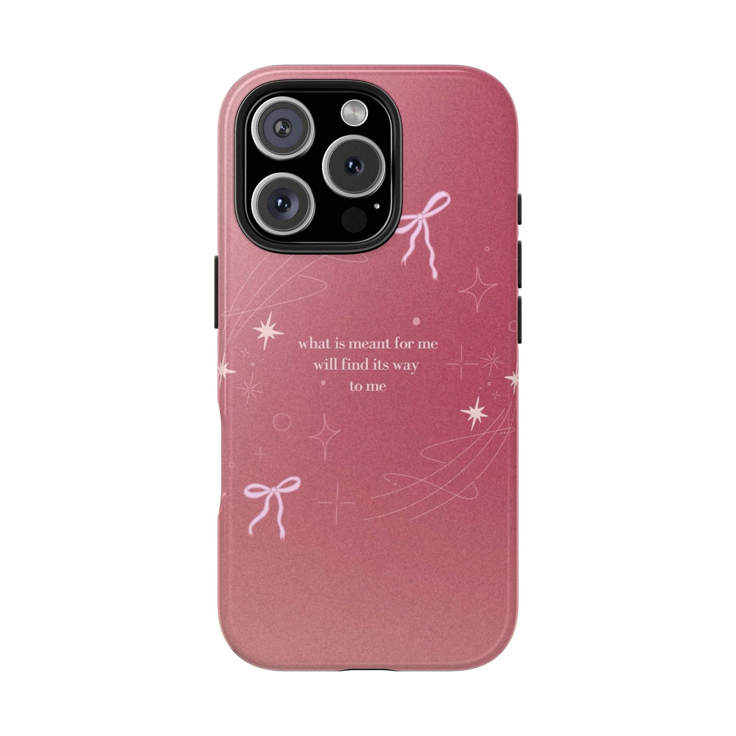 Inspirational Tough Phone Cases - Pink with Stars, Sturdy Protection, Gifts for Her, Motivational Quotes, Everyday Use