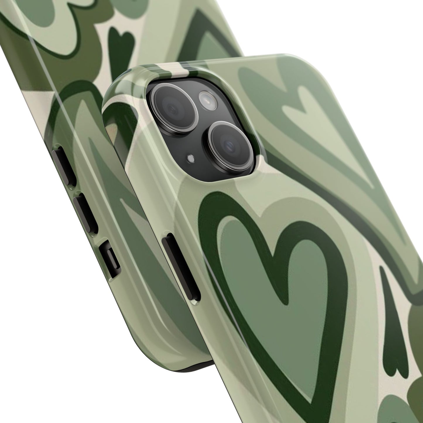 Heartfelt Patterned Tough Phone Cases, Cute Phone Cases, Gift for Her, Valentine's Day, Trendy Accessories, Nature-Inspired Design