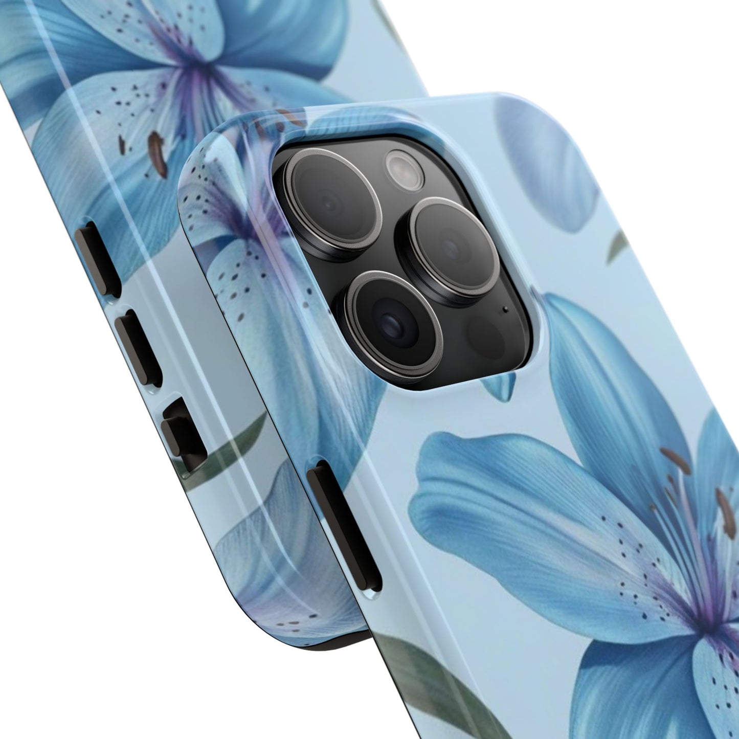 Blue Floral Tough Phone Cases, Floral Phone Cover, Gift for Her, Summer Aesthetic, Smartphone Protector, Durable Case