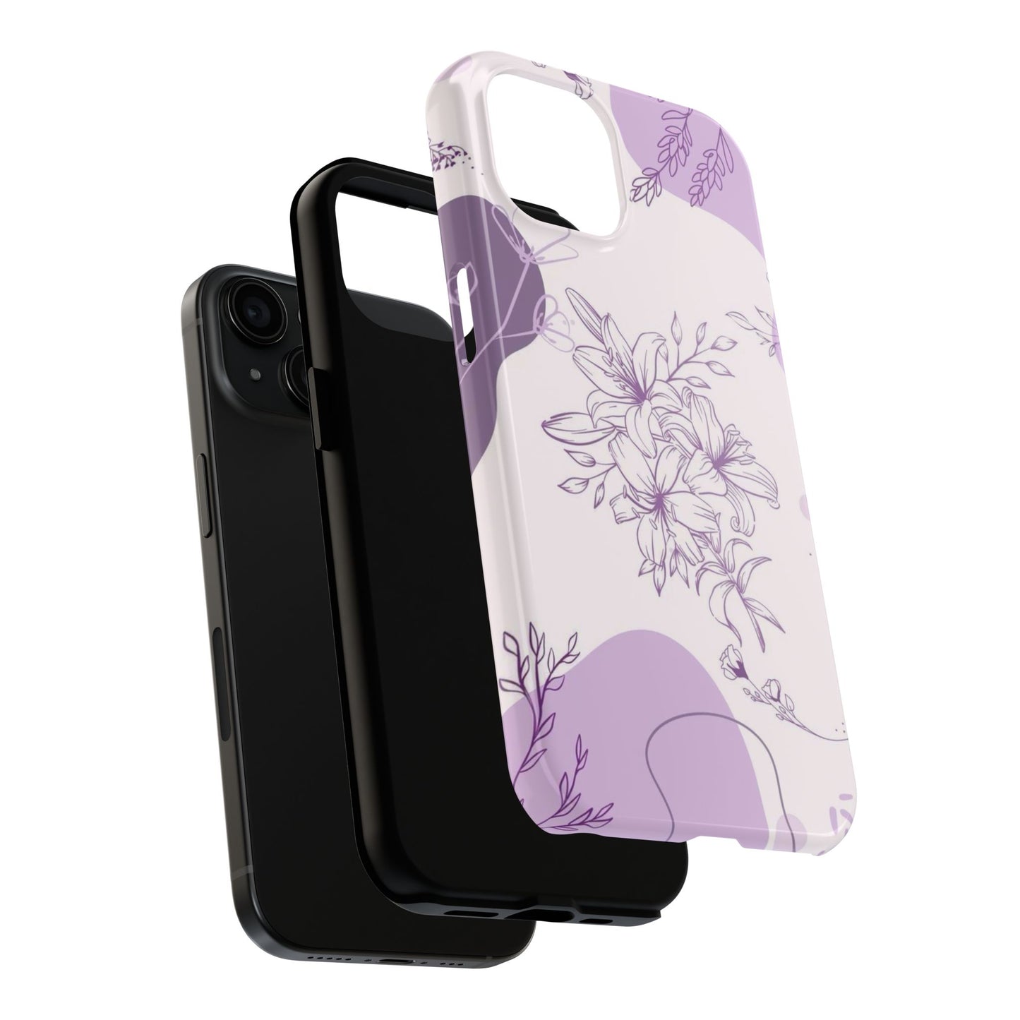 Stylish Floral Tough Phone Cases - Durable Floral Design for Women, Gift for Her, Phone Protection, Nature-Inspired Tech Accessories