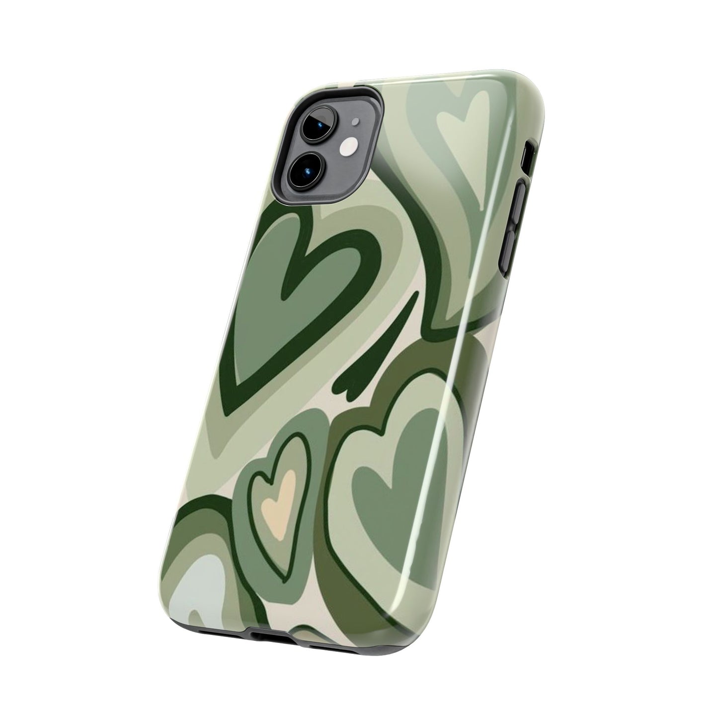 Heartfelt Patterned Tough Phone Cases, Cute Phone Cases, Gift for Her, Valentine's Day, Trendy Accessories, Nature-Inspired Design