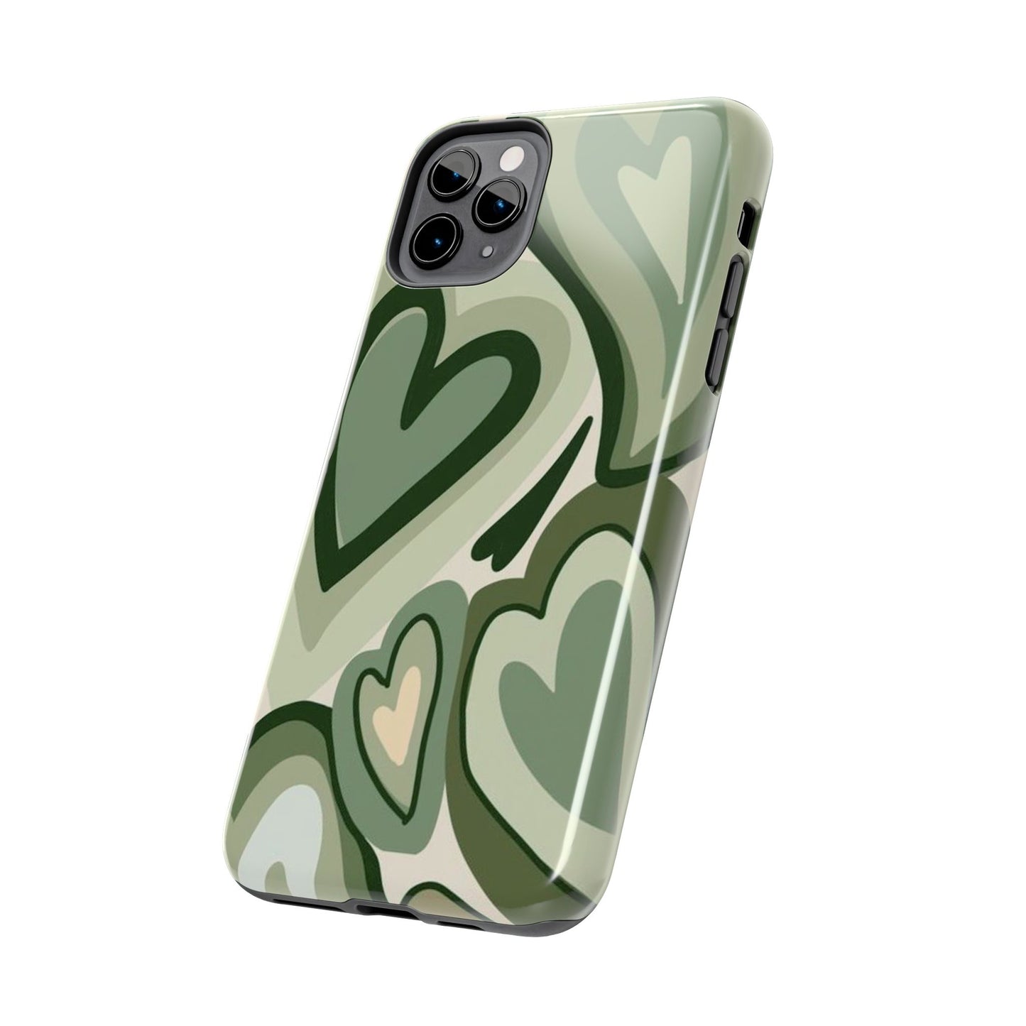 Heartfelt Patterned Tough Phone Cases, Cute Phone Cases, Gift for Her, Valentine's Day, Trendy Accessories, Nature-Inspired Design