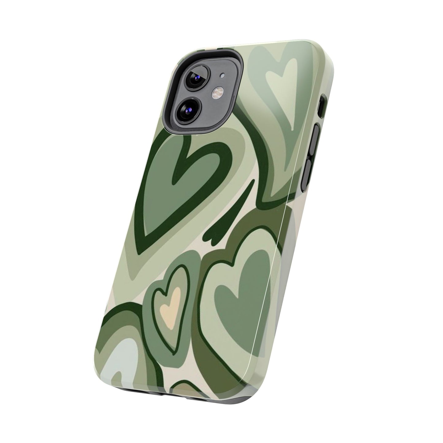 Heartfelt Patterned Tough Phone Cases, Cute Phone Cases, Gift for Her, Valentine's Day, Trendy Accessories, Nature-Inspired Design