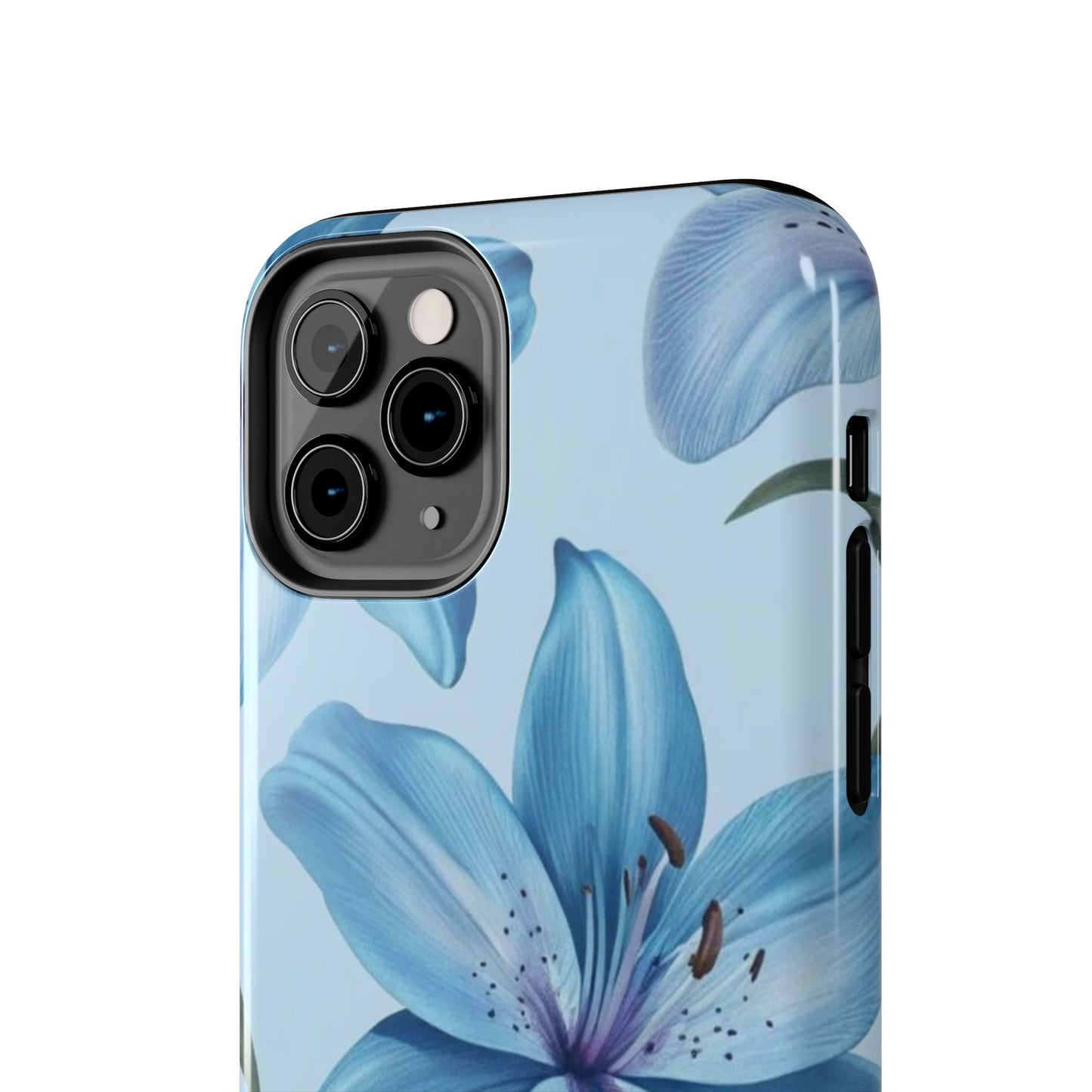 Blue Floral Tough Phone Cases, Floral Phone Cover, Gift for Her, Summer Aesthetic, Smartphone Protector, Durable Case