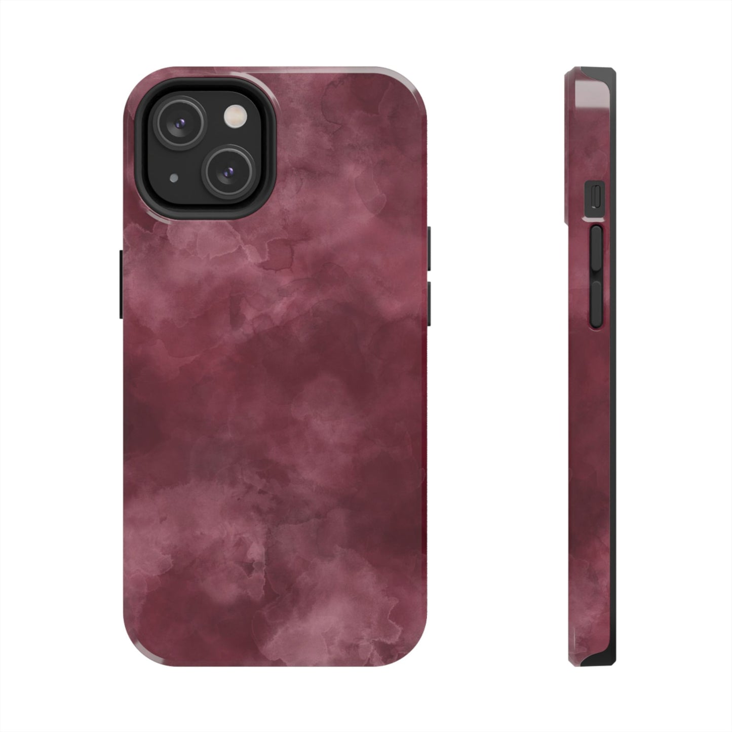 Elegant Burgundy Tough Phone Cases, Stylish Phone Cover, Durable Phone Protector, Unique Gift, Trendy Tech Accessories
