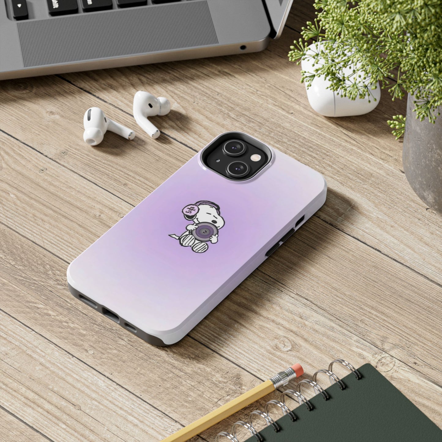 Snoopy Music Lover Phone Case, Cute Tough Phone Case, Gifts for Music Lovers, Cartoon Phone Covers, Vibrant Phone Accessories
