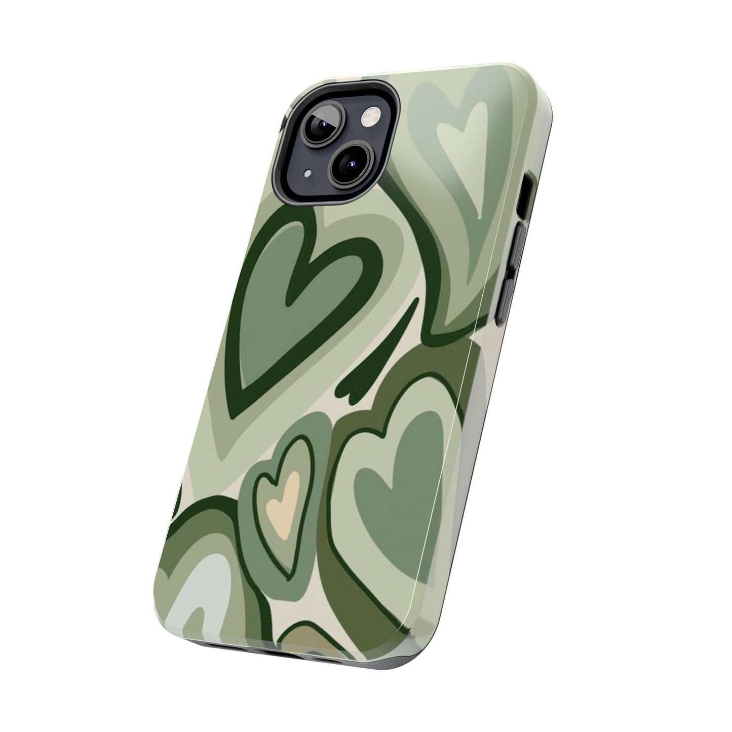 Heartfelt Patterned Tough Phone Cases, Cute Phone Cases, Gift for Her, Valentine's Day, Trendy Accessories, Nature-Inspired Design