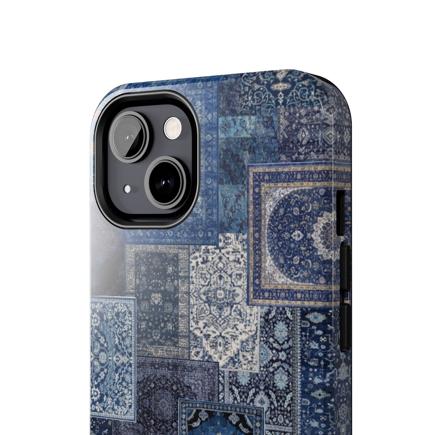 Vintage Rug Pattern Phone Cases, Tough Cases for iPhone, Stylish Smartphone Cover, Unique Gifts for Him/Her, Blue Design