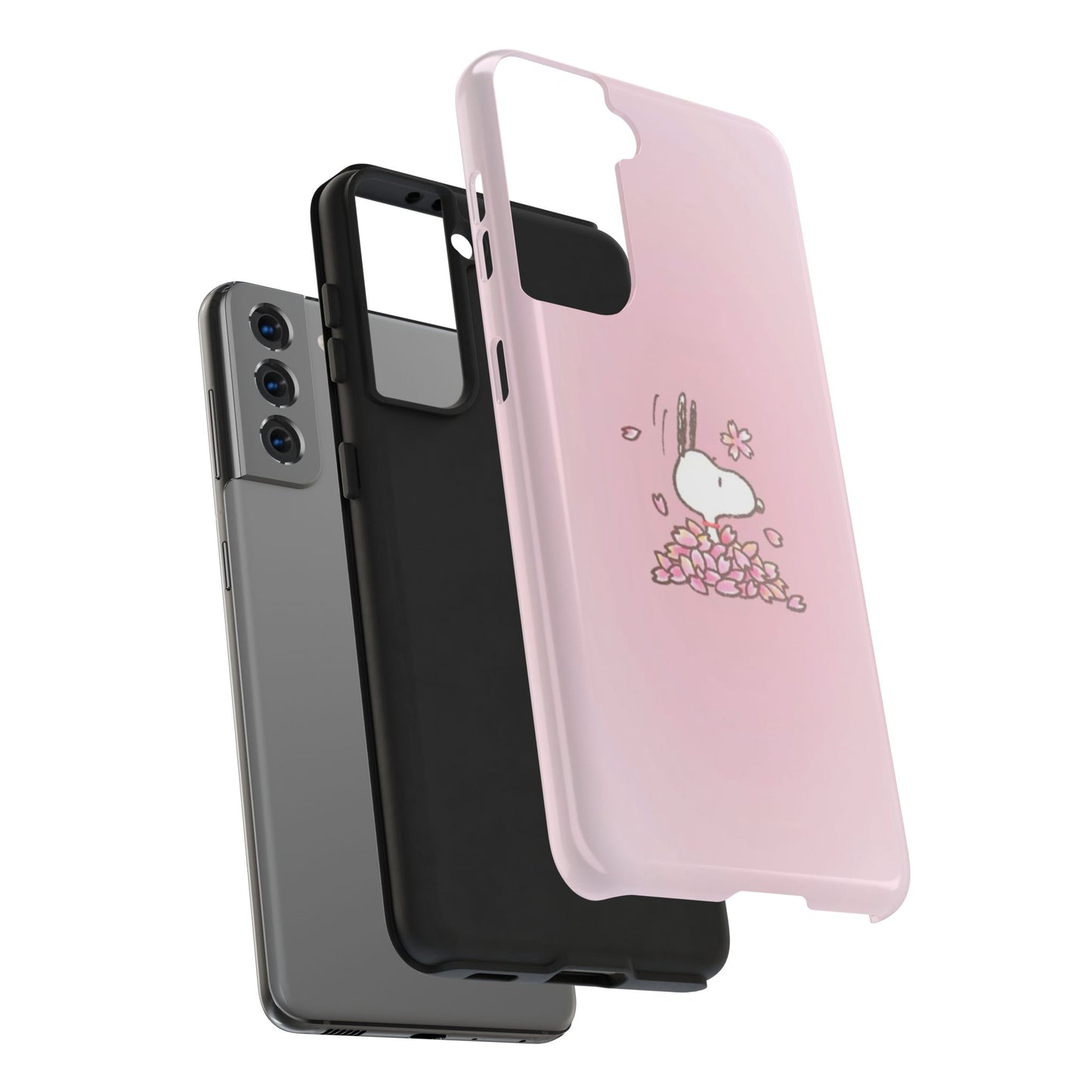 Cute Bunny Floral Tough Phone Cases, Spring Accessories, Gift for Her, Durable Cell Case, Pet Lovers, Unique Spring Decor