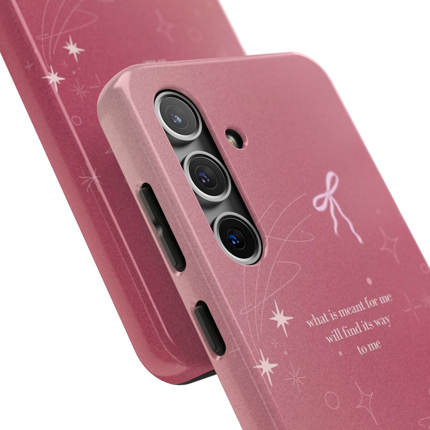 Inspirational Tough Phone Cases - Pink with Stars, Sturdy Protection, Gifts for Her, Motivational Quotes, Everyday Use