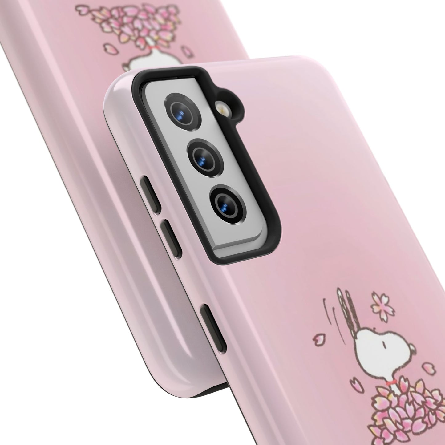 Cute Bunny Floral Tough Phone Cases, Spring Accessories, Gift for Her, Durable Cell Case, Pet Lovers, Unique Spring Decor
