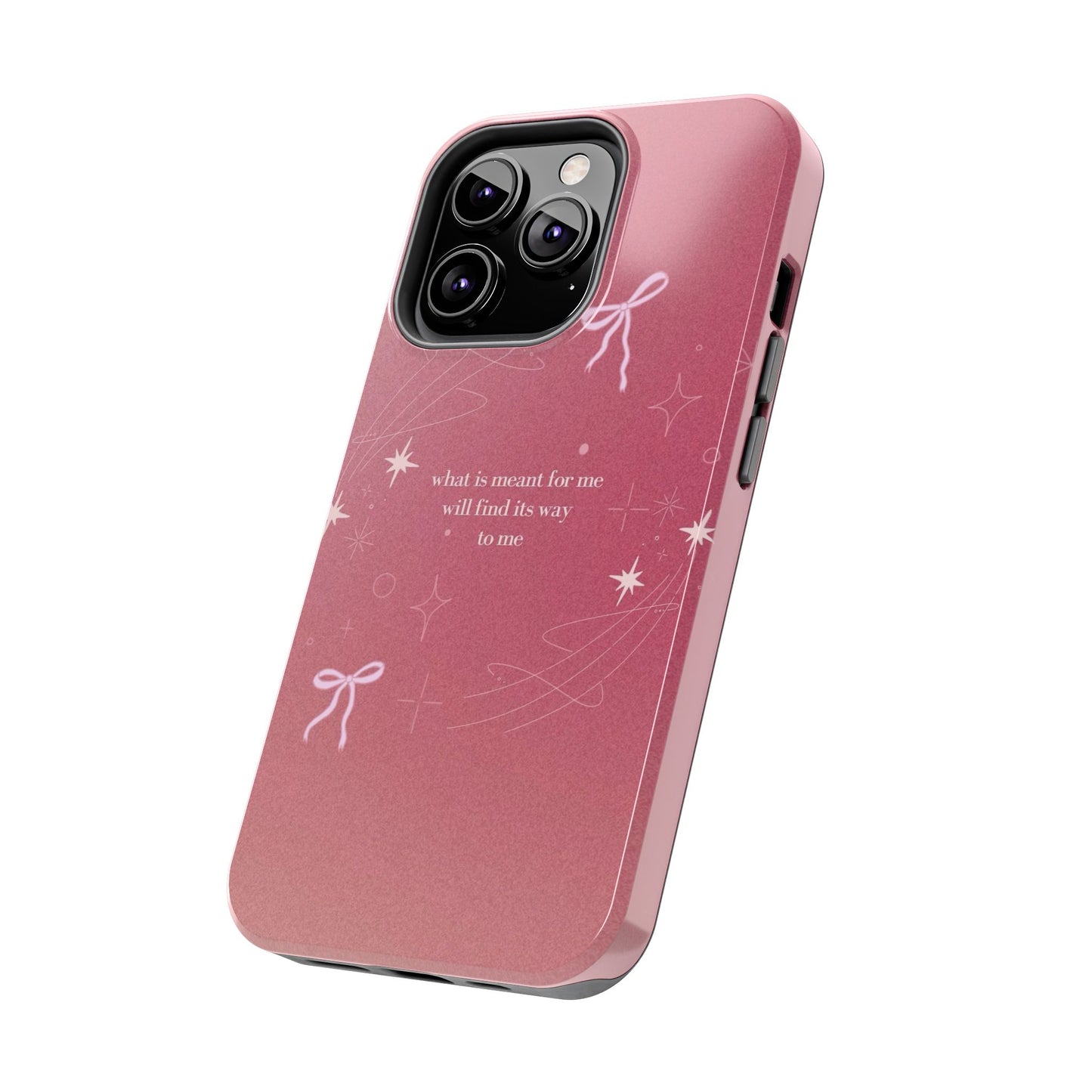 Inspirational Tough Phone Cases - Pink with Stars, Sturdy Protection, Gifts for Her, Motivational Quotes, Everyday Use