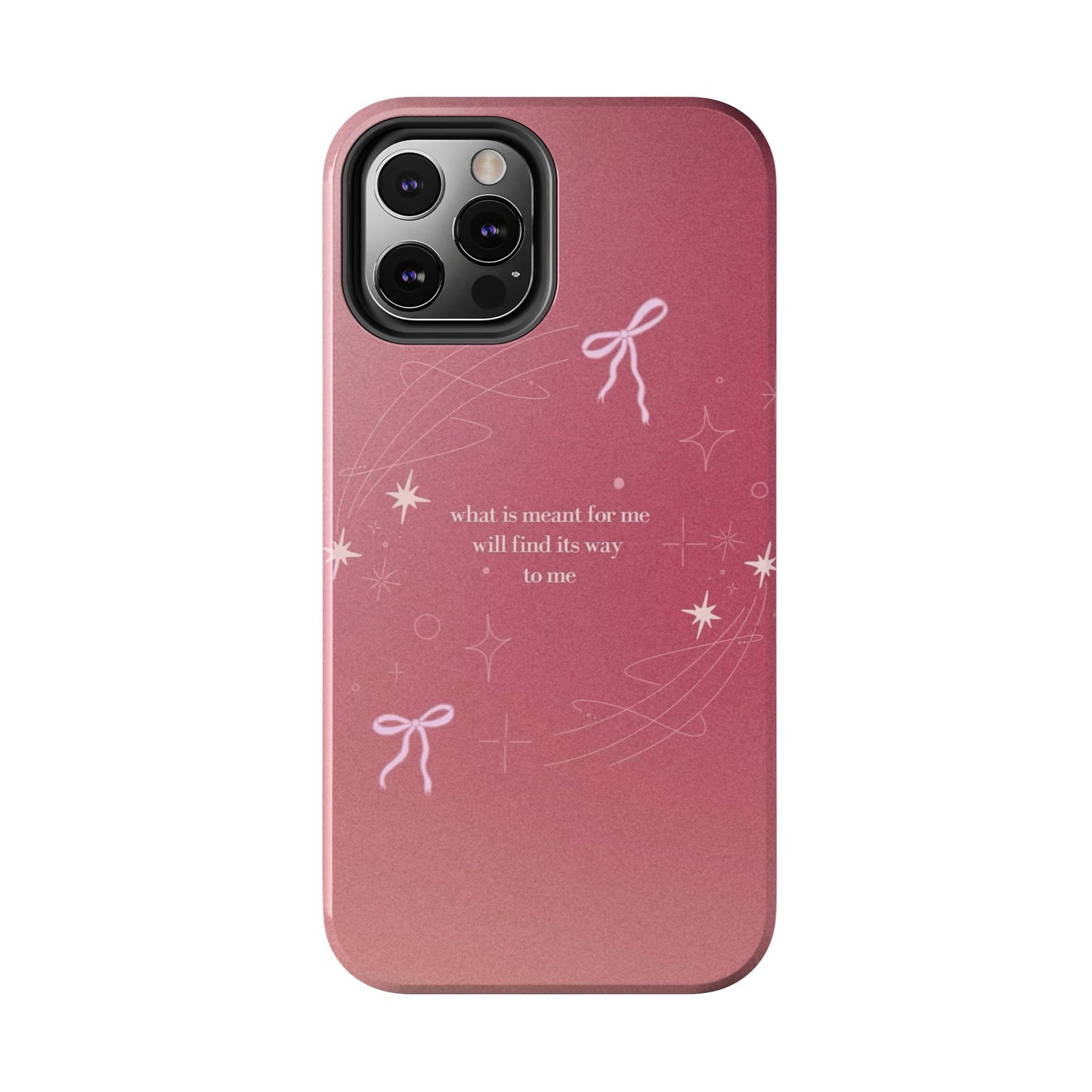 Inspirational Tough Phone Cases - Pink with Stars, Sturdy Protection, Gifts for Her, Motivational Quotes, Everyday Use
