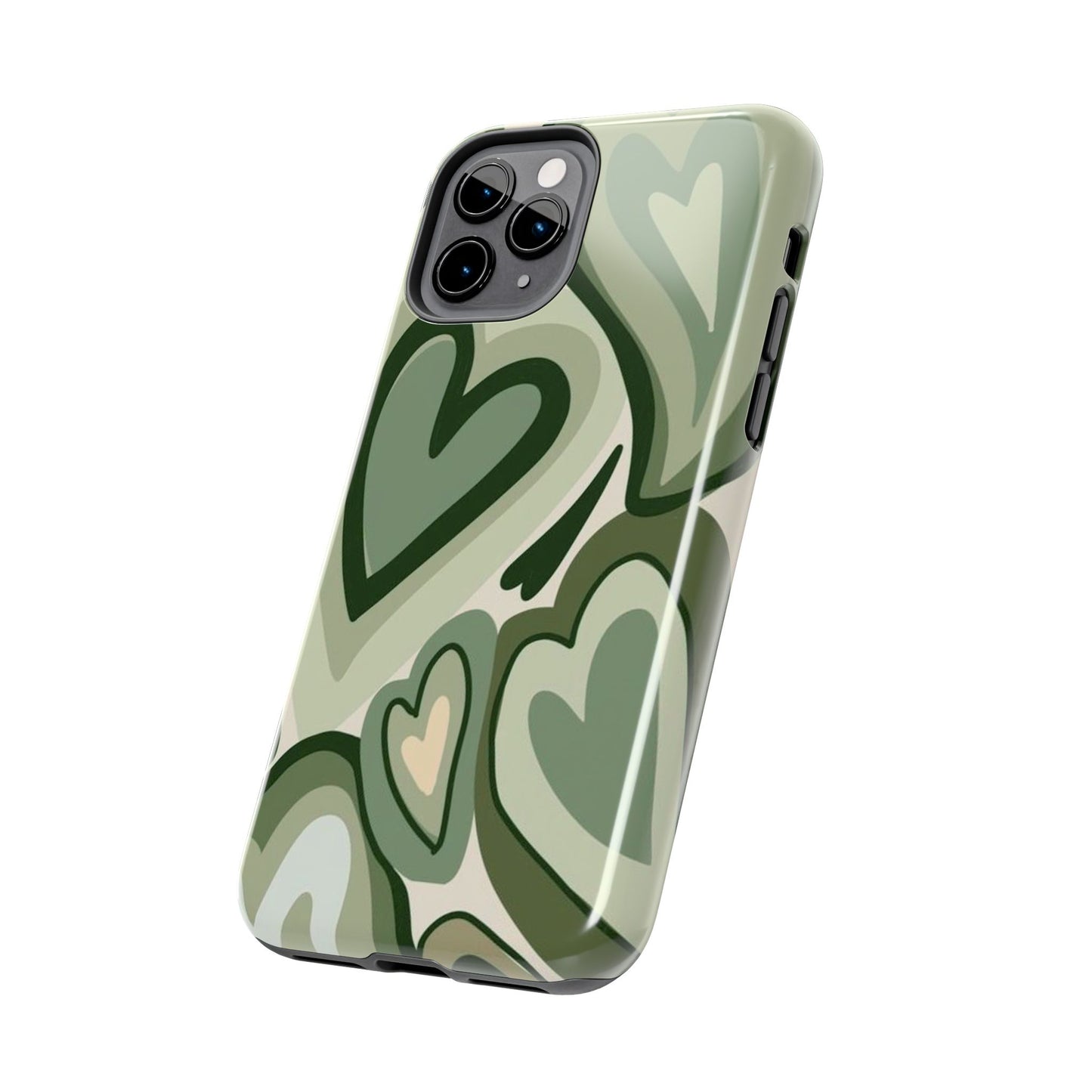 Heartfelt Patterned Tough Phone Cases, Cute Phone Cases, Gift for Her, Valentine's Day, Trendy Accessories, Nature-Inspired Design