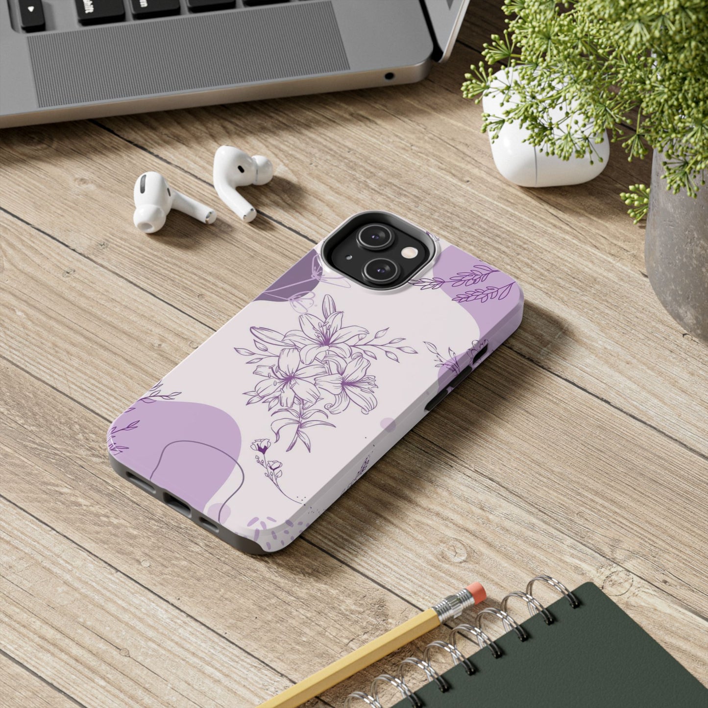 Stylish Floral Tough Phone Cases - Durable Floral Design for Women, Gift for Her, Phone Protection, Nature-Inspired Tech Accessories