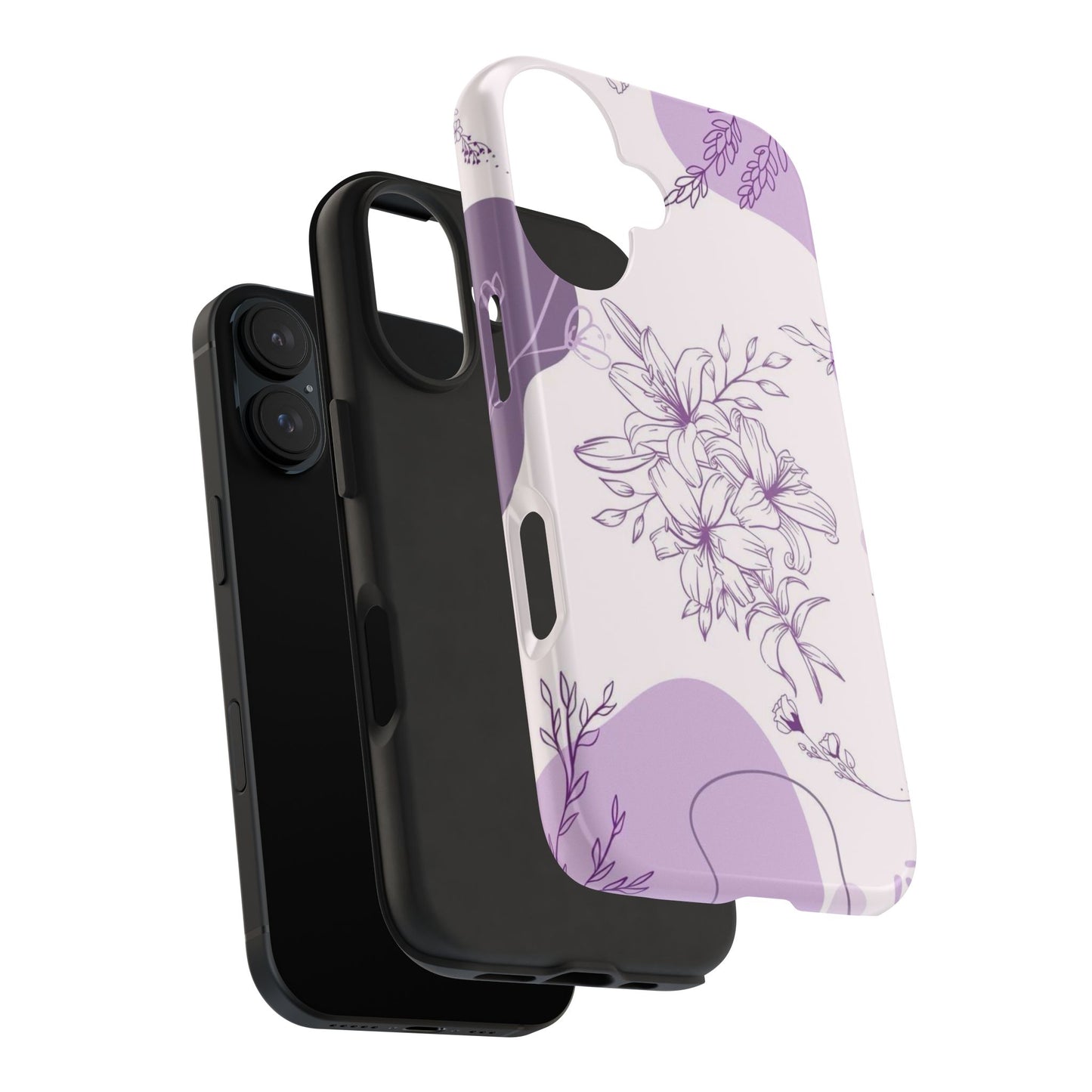 Stylish Floral Tough Phone Cases - Durable Floral Design for Women, Gift for Her, Phone Protection, Nature-Inspired Tech Accessories